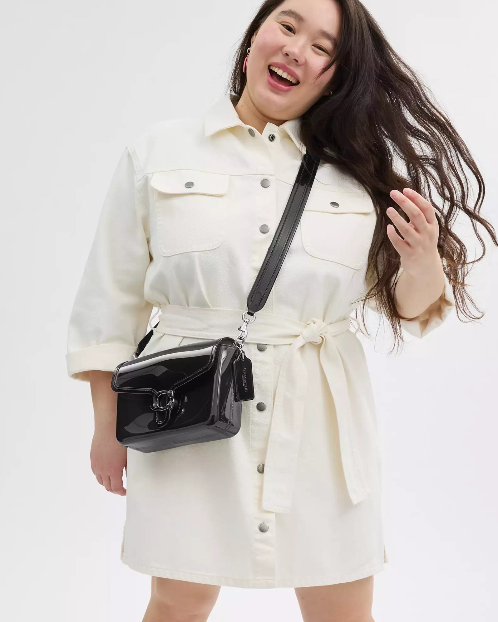 Túi đeo Coach nữ Jelly Tabby Silver Flower Black CH748 8