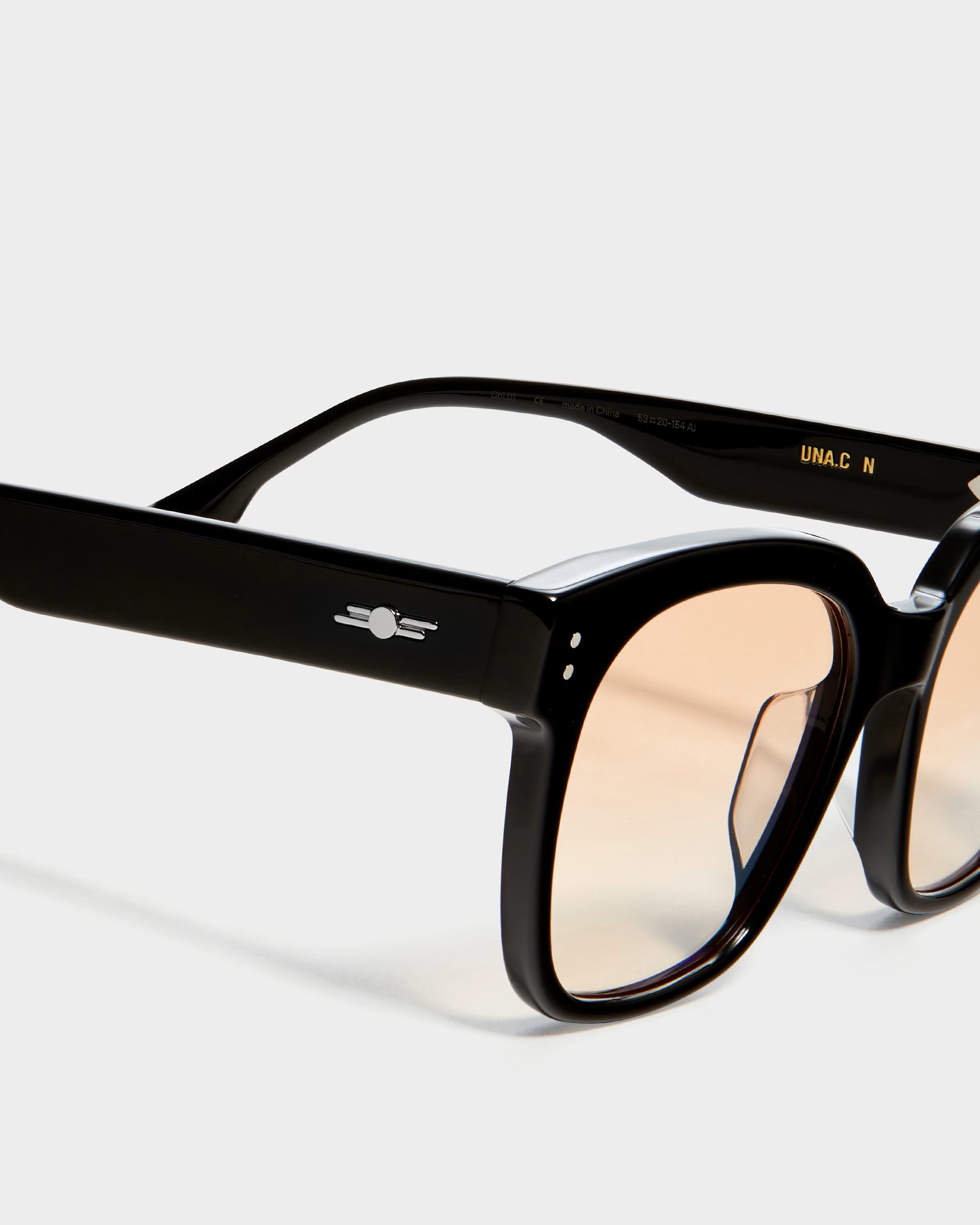 KÍNH MÁT GIẢ CẬN GENTLE MONSTER UNA C N 01(OR) ORANGE GRADIENT LENSES SQUARE BLACK ACETATE FRAME 3