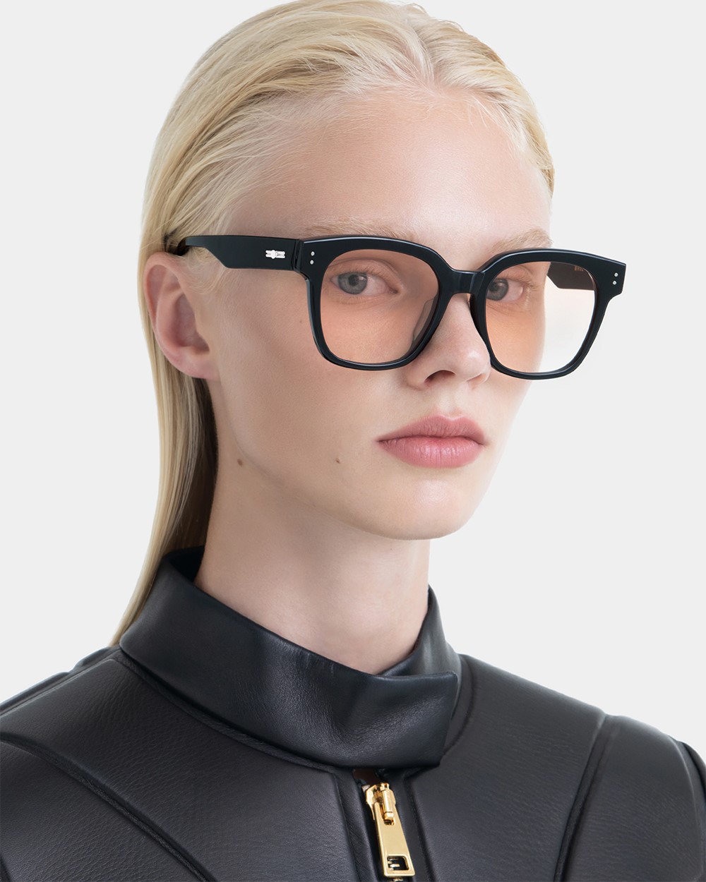 KÍNH MÁT GIẢ CẬN GENTLE MONSTER UNA C N 01(OR) ORANGE GRADIENT LENSES SQUARE BLACK ACETATE FRAME 5