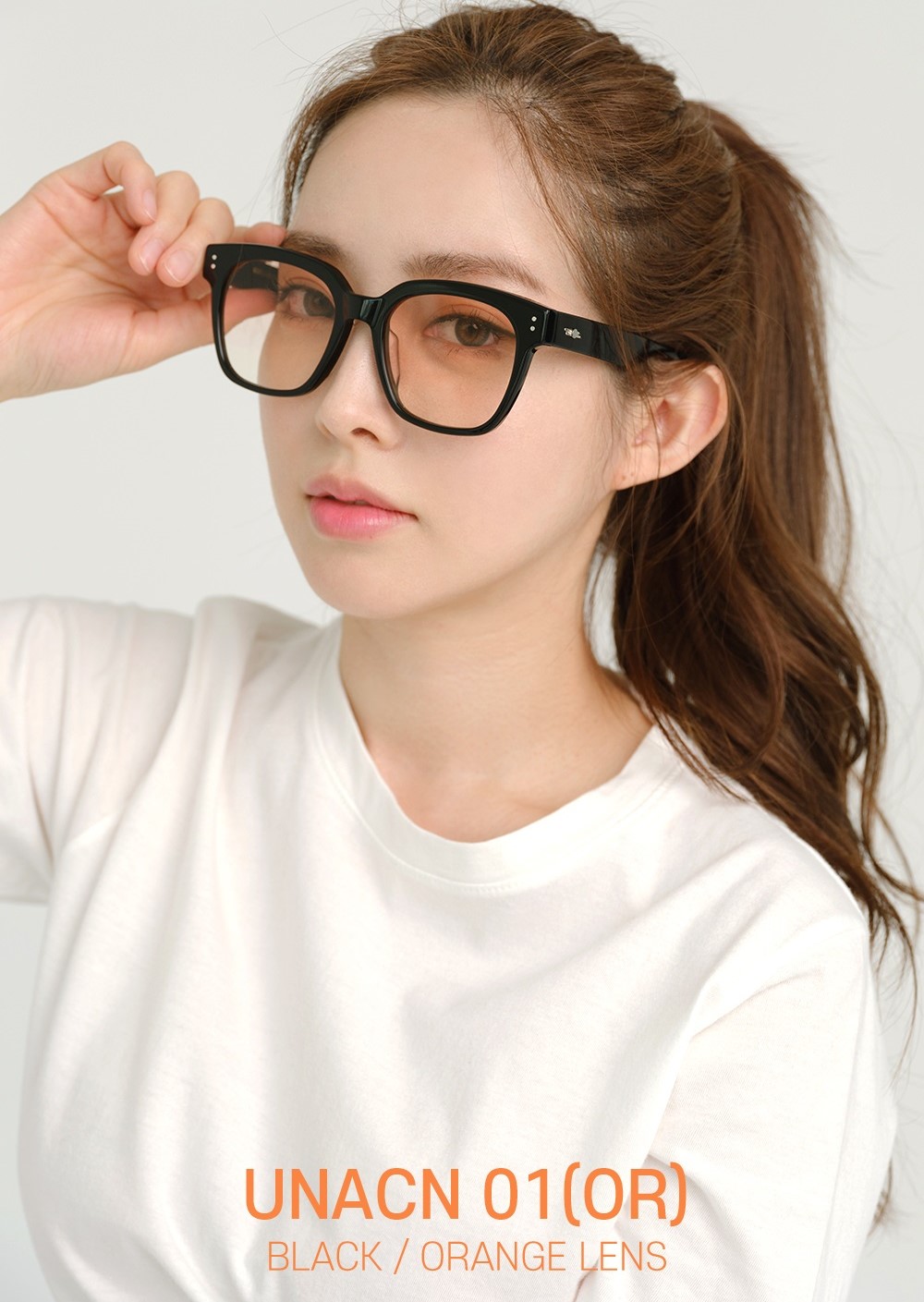 KÍNH MÁT GIẢ CẬN GENTLE MONSTER UNA C N 01(OR) ORANGE GRADIENT LENSES SQUARE BLACK ACETATE FRAME 8