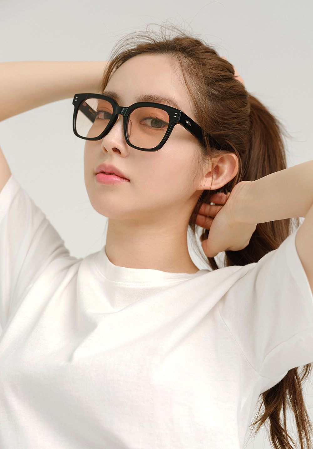KÍNH MÁT GIẢ CẬN GENTLE MONSTER UNA C N 01(OR) ORANGE GRADIENT LENSES SQUARE BLACK ACETATE FRAME 9