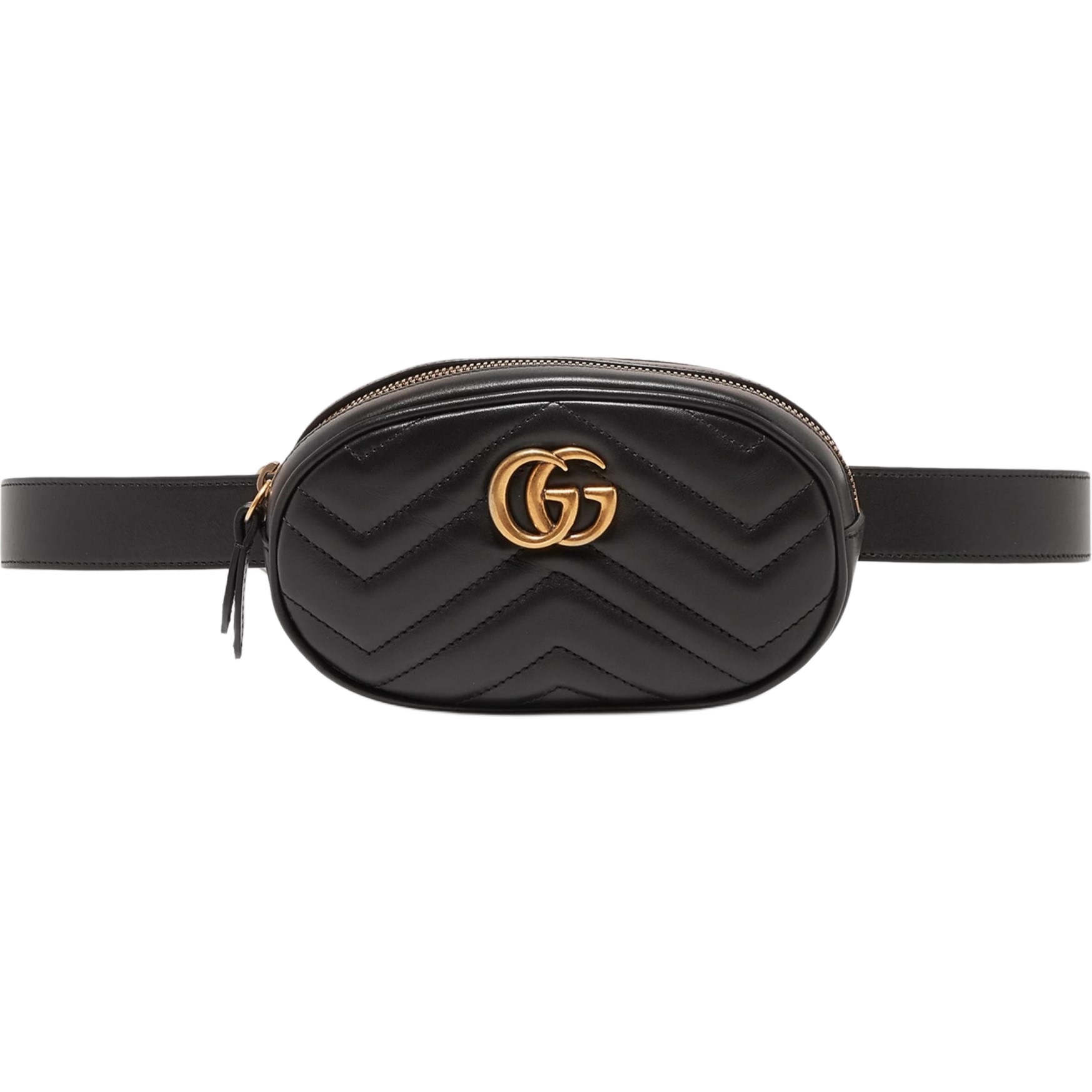 Túi bao tử Gucci GG Marmont Matelassé Leather Belt Bag Black 1