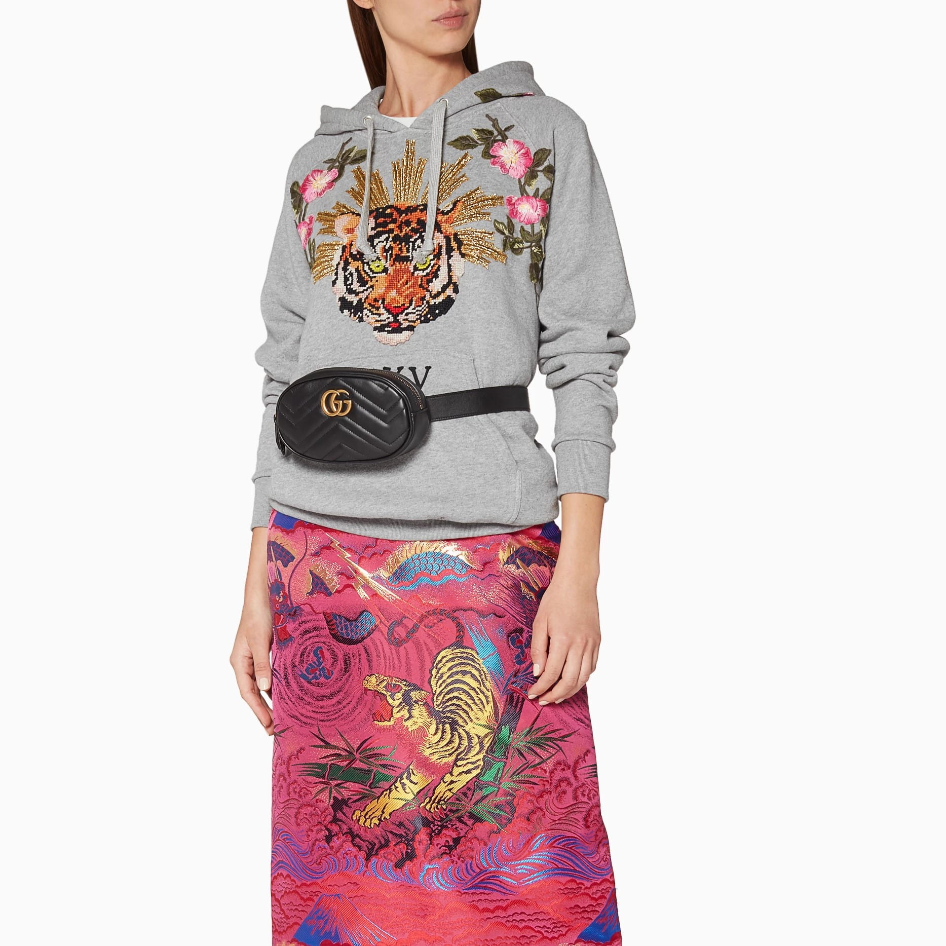 Túi bao tử Gucci GG Marmont Matelassé Leather Belt Bag Black 3