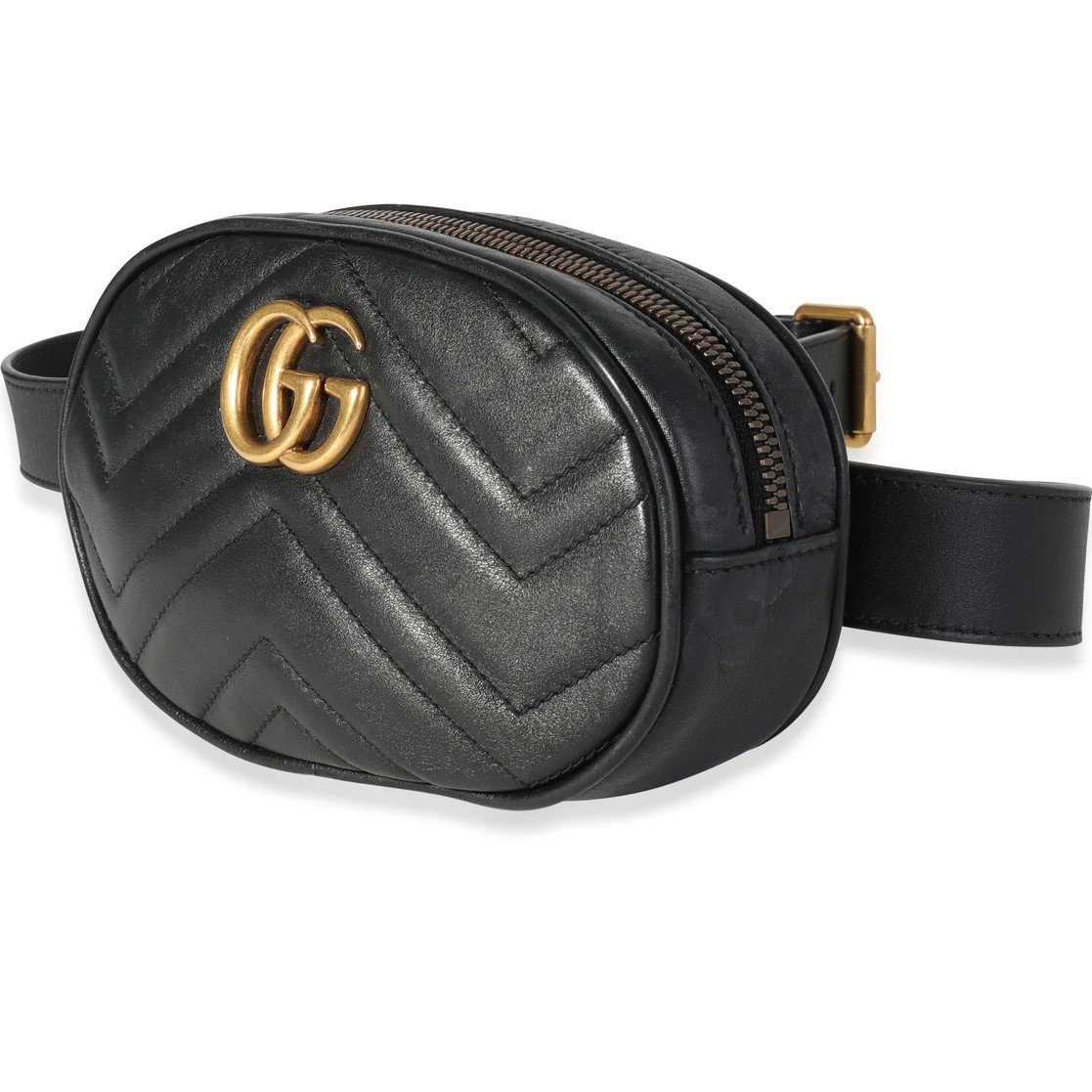 Túi bao tử Gucci GG Marmont Matelassé Leather Belt Bag Black 2