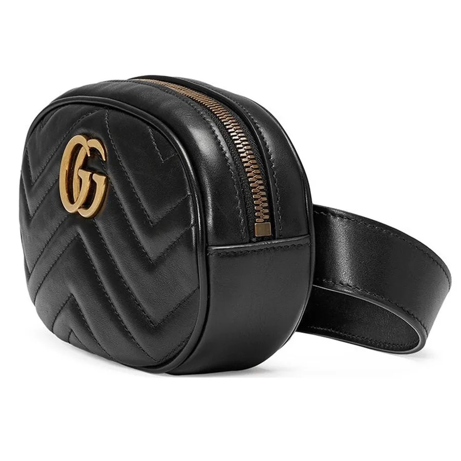 Túi bao tử Gucci GG Marmont Matelassé Leather Belt Bag Black 9