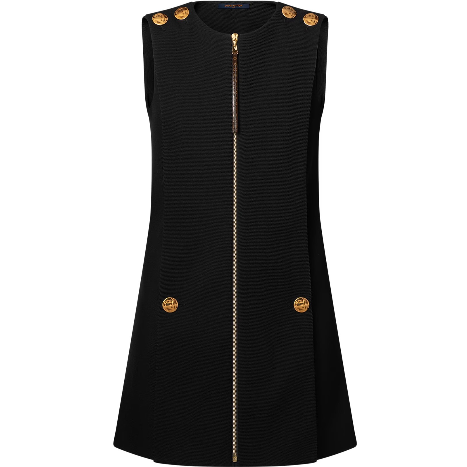 Đầm đen LV Louis Vuitton Button Detail Apron Dress 3