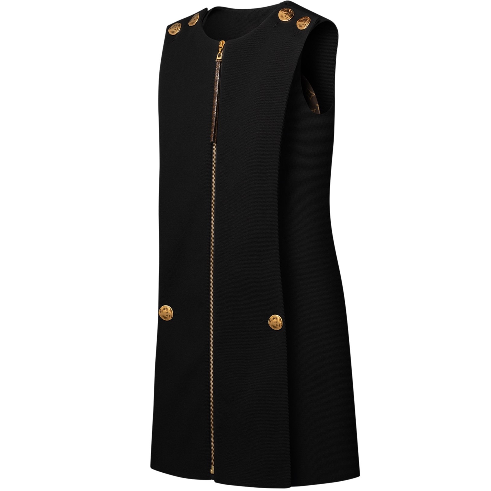 Đầm đen LV Louis Vuitton Button Detail Apron Dress 5