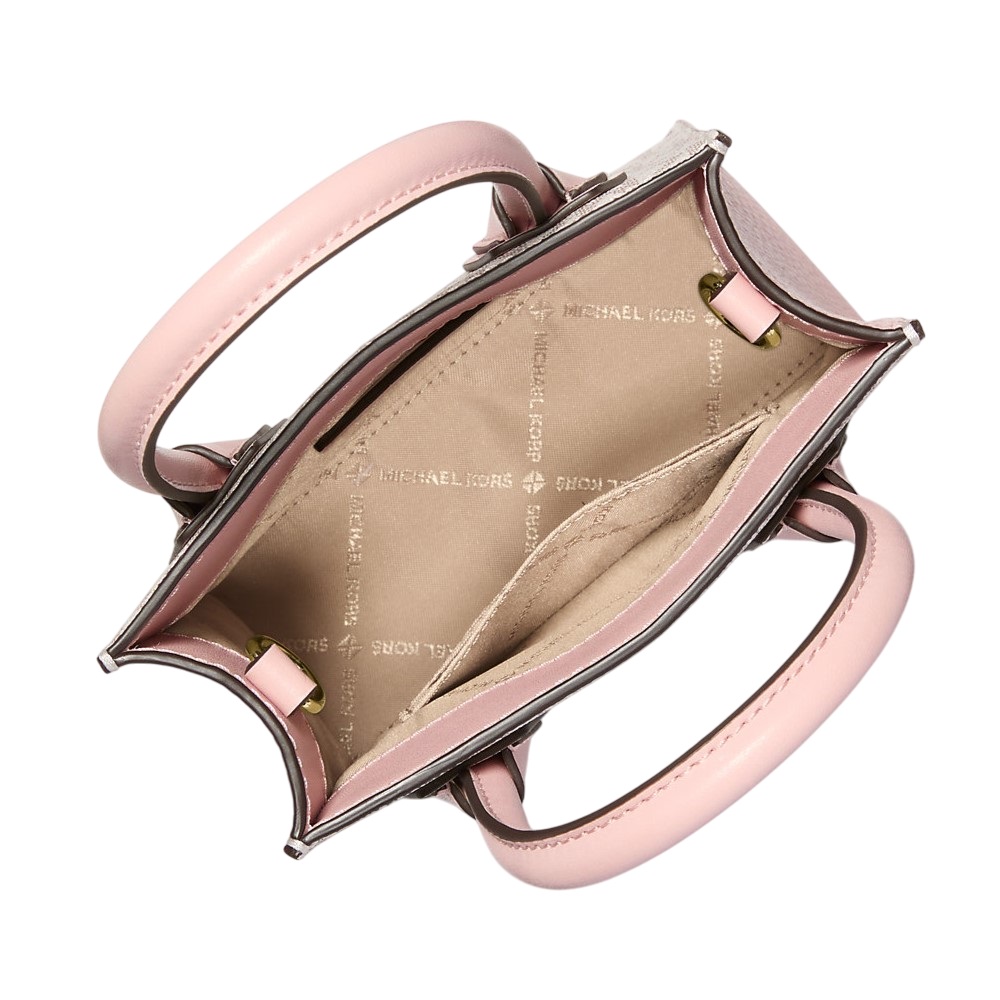 Túi đeo chéo Michael Kors Mercer Extra Small Logo Canvas and Leather Crossbody Bag Rose Poudré Multi 35T1GM9C0I 1