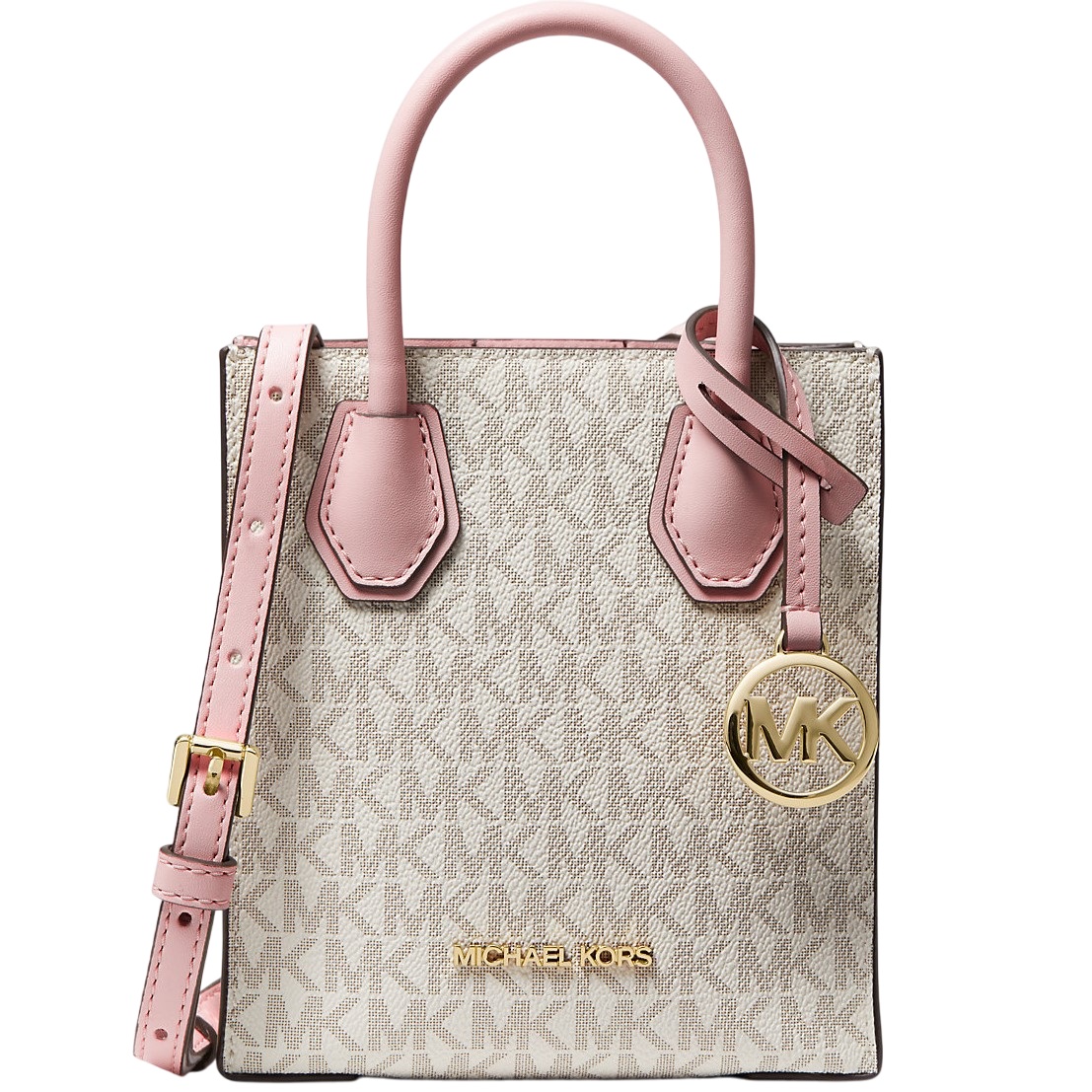 Túi đeo chéo Michael Kors Mercer Extra Small Logo Canvas and Leather Crossbody Bag Rose Poudré Multi 35T1GM9C0I 3