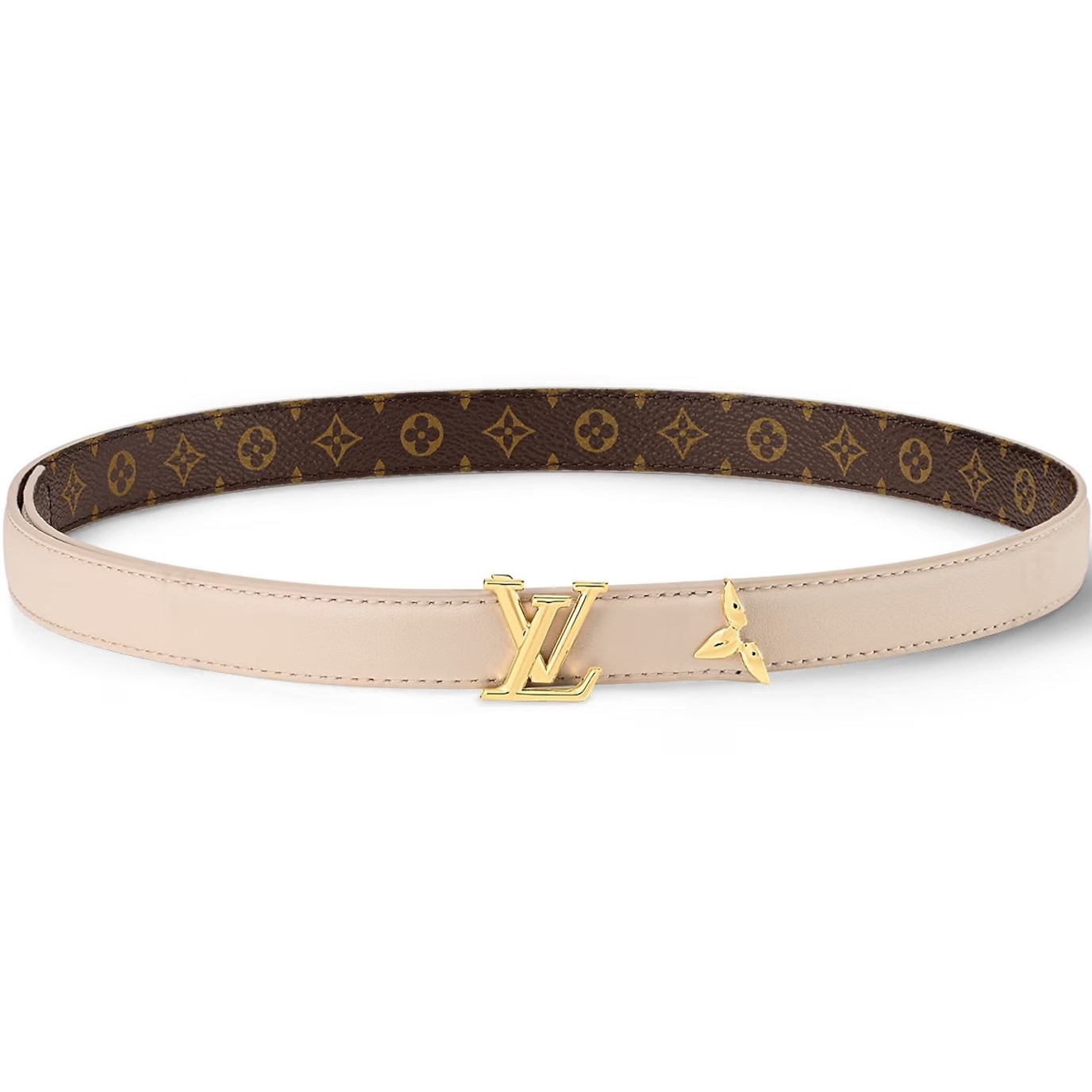 Thắt lưng Louis Vuitton Pretty LV 20mm Reversible Belt Cream 1