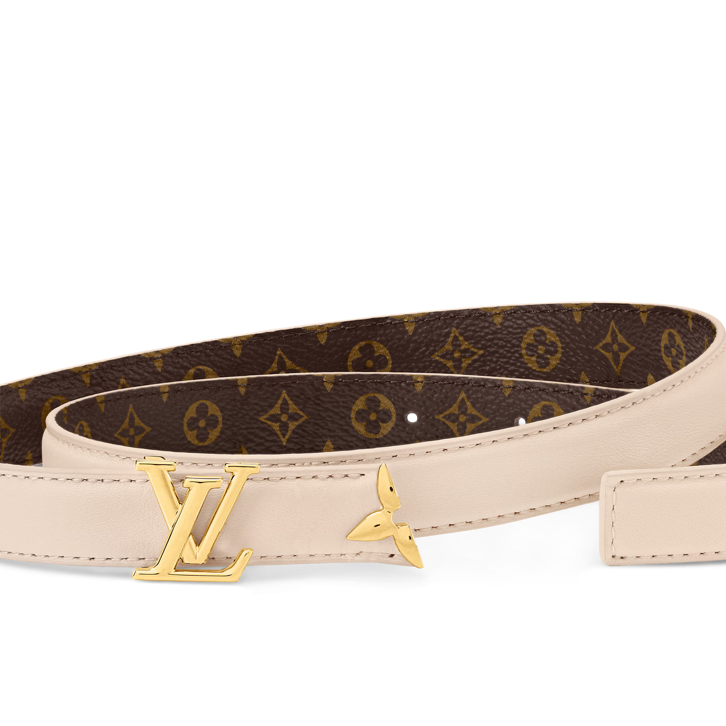 Thắt lưng Louis Vuitton Pretty LV 20mm Reversible Belt Cream 2