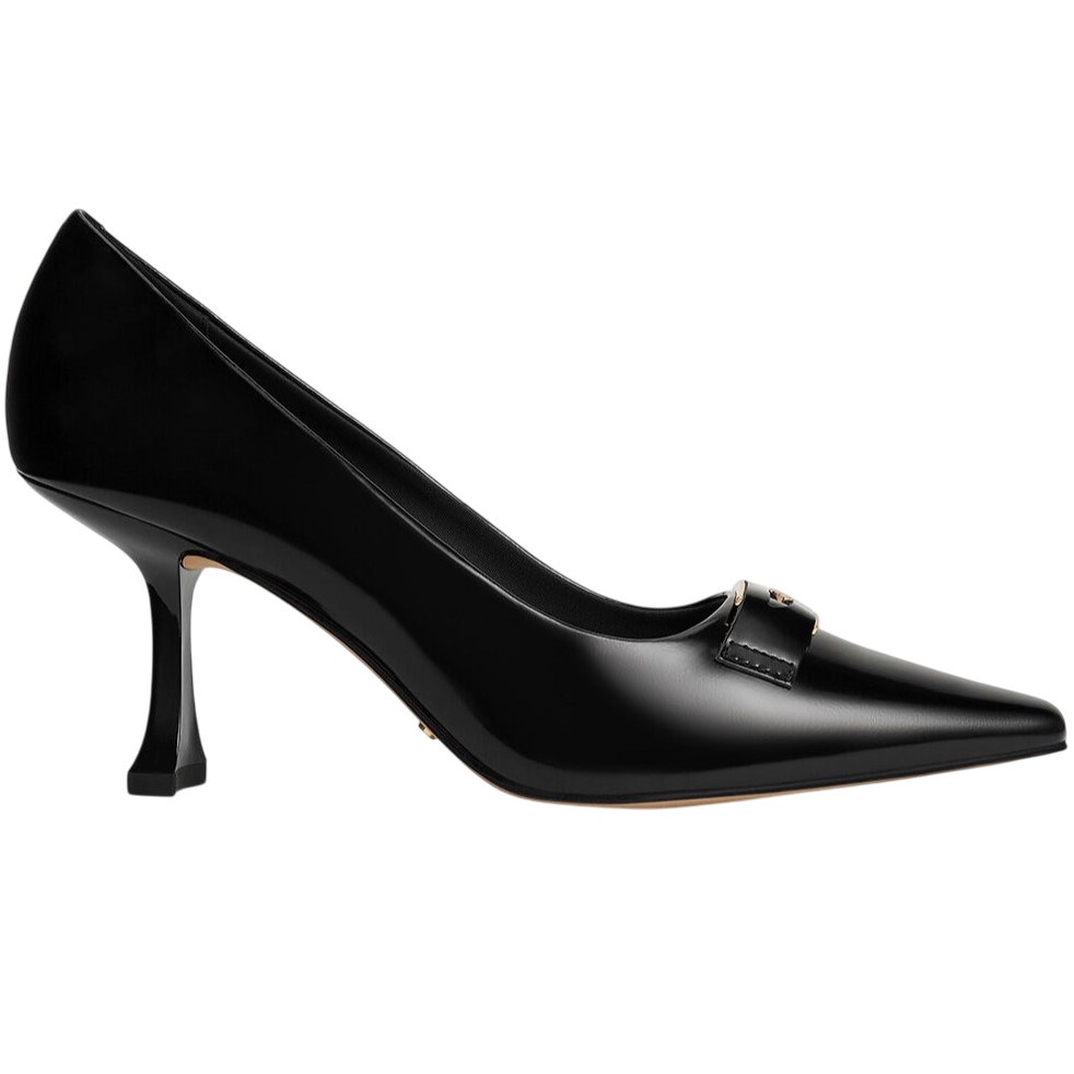 Giày nữ đen Charles and Keith Leather Sculptural-Heel Square-Toe Pumps Black Box SL1-61720052 5