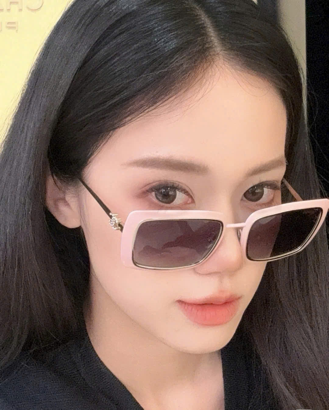 Mắt kính Chanel Rectangle Sunglasses Metal Pale Pink 9576B 5