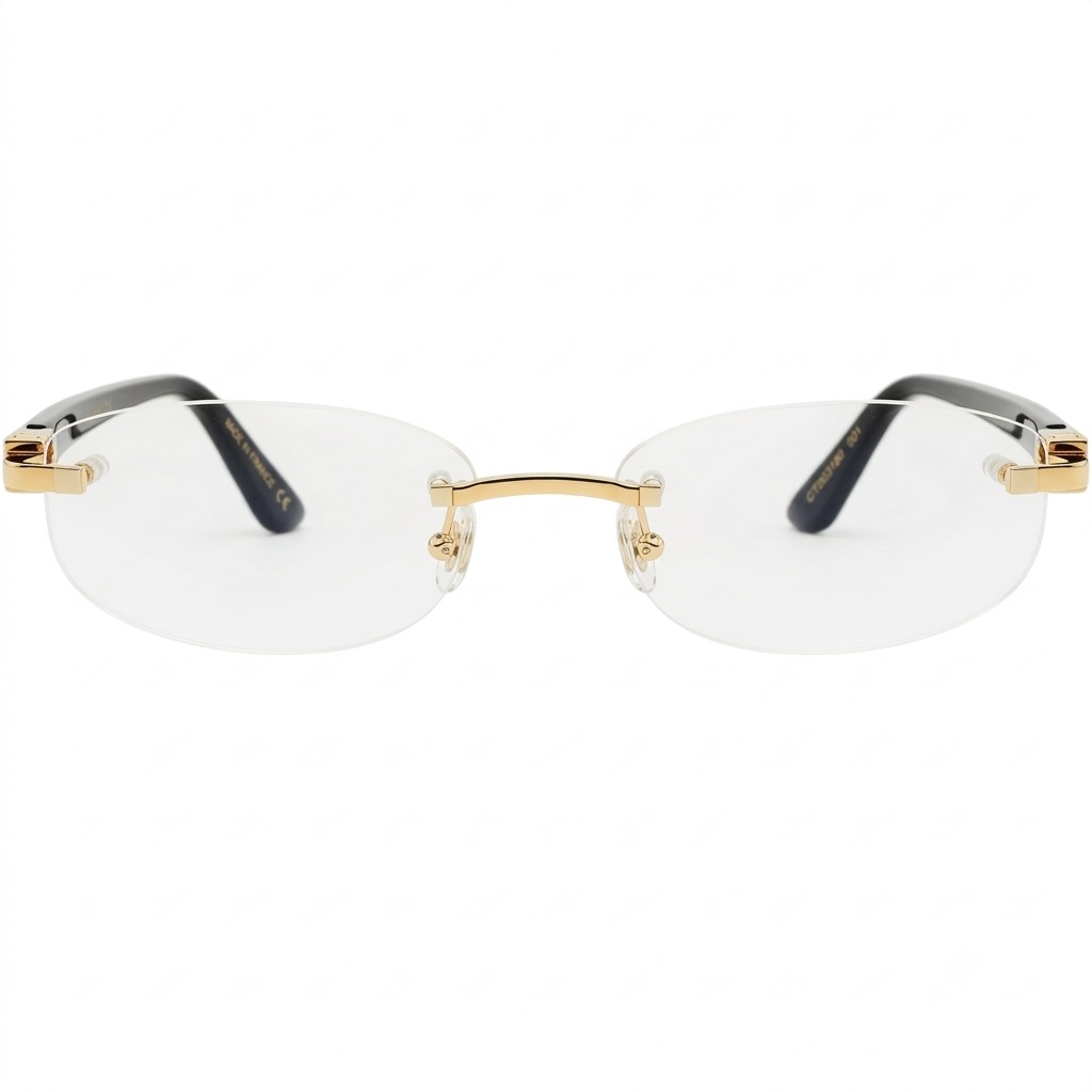 Mắt Kính Cận Cartier Gold Black Transparent CT0318O 001 2