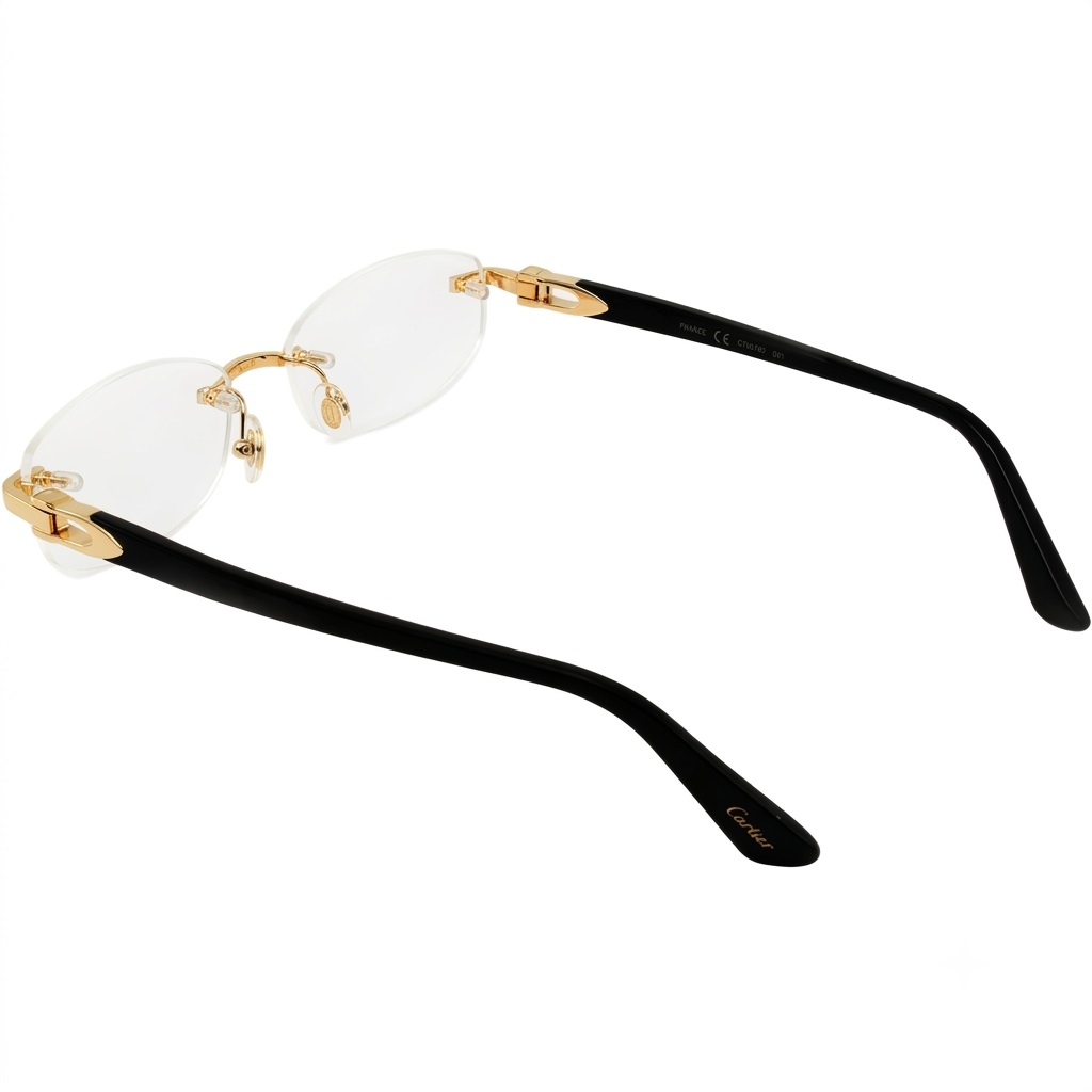 Mắt Kính Cận Cartier Gold Black Transparent CT0318O 001 8