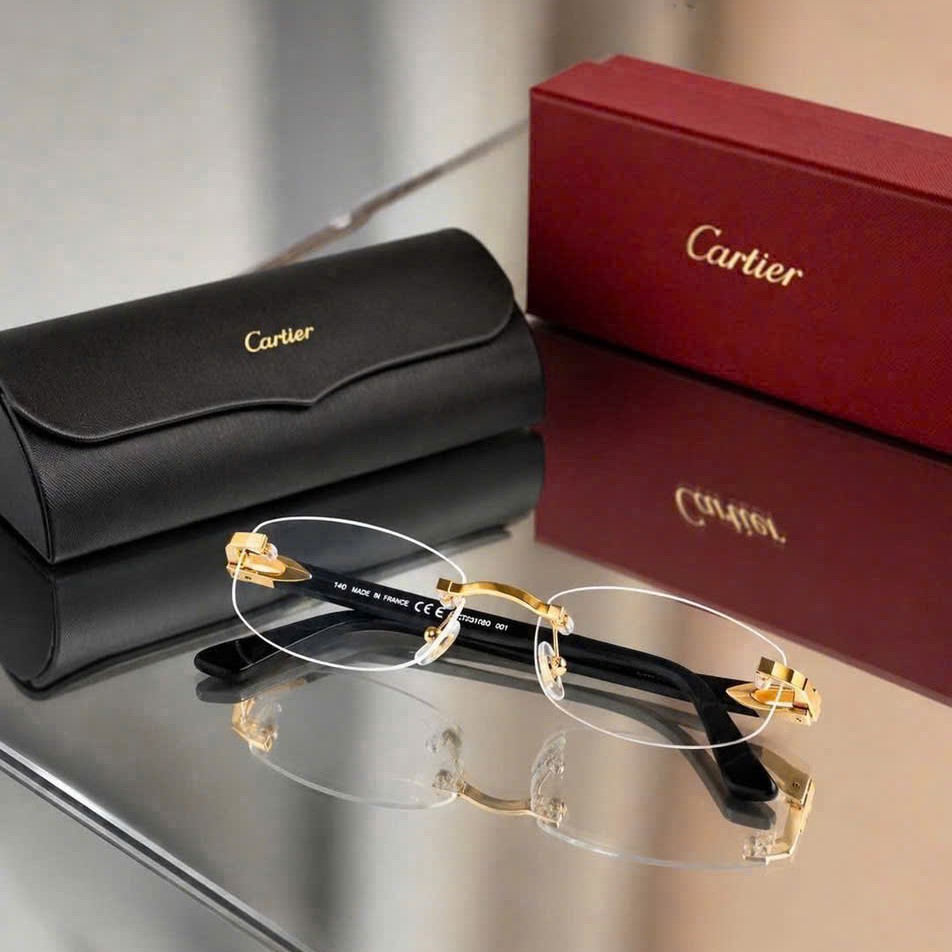 Mắt Kính Cận Cartier Gold Black Transparent CT0318O 001 6