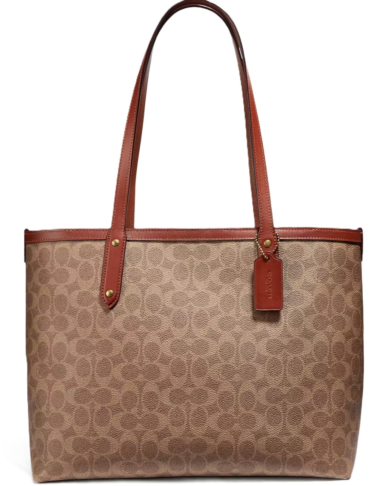 Túi xách Coach Central Tote With Zip In Signature Canvas Sand Brown 69422 1