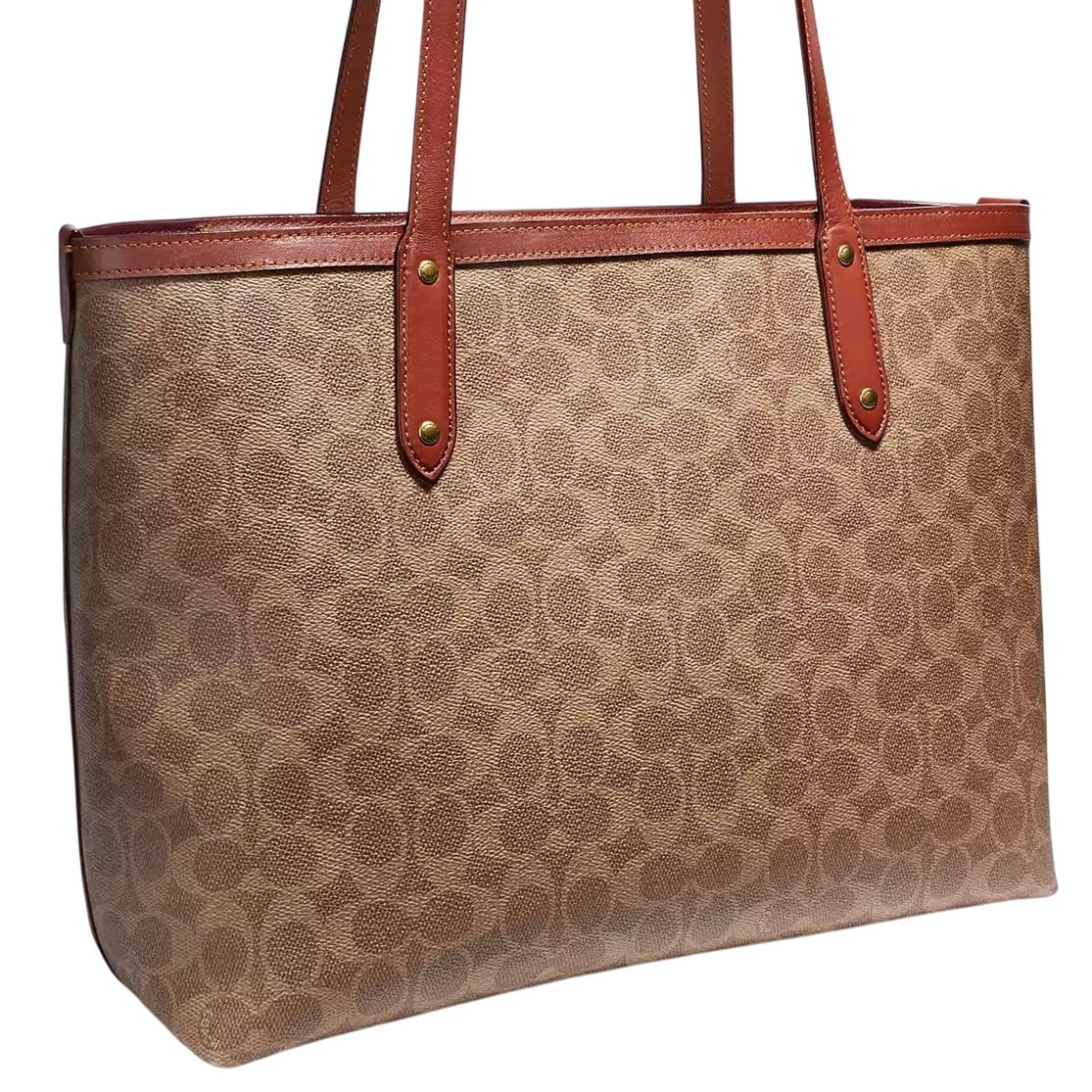 Túi xách Coach Central Tote With Zip In Signature Canvas Sand Brown 69422 2