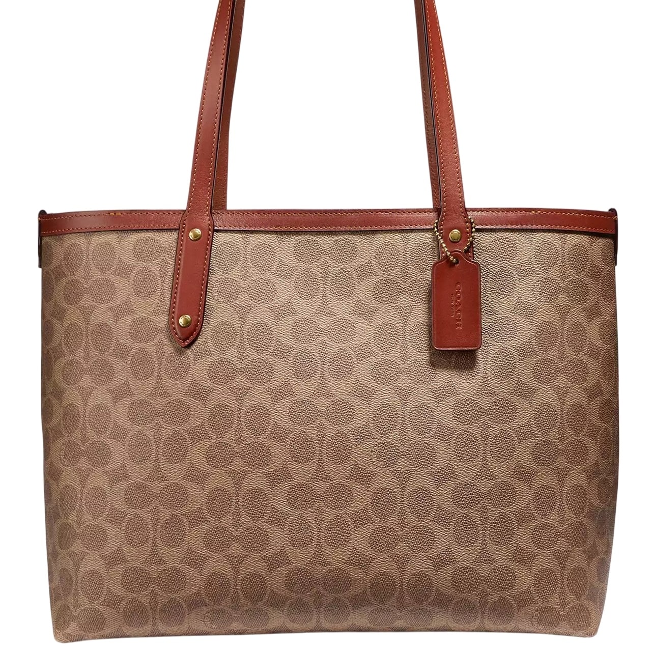 Túi xách Coach Central Tote With Zip In Signature Canvas Sand Brown 69422 7