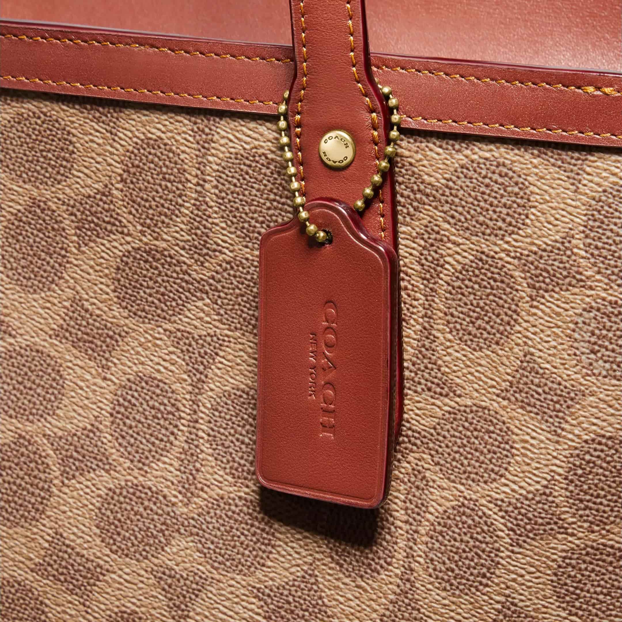 Túi xách Coach Central Tote With Zip In Signature Canvas Sand Brown 69422 3