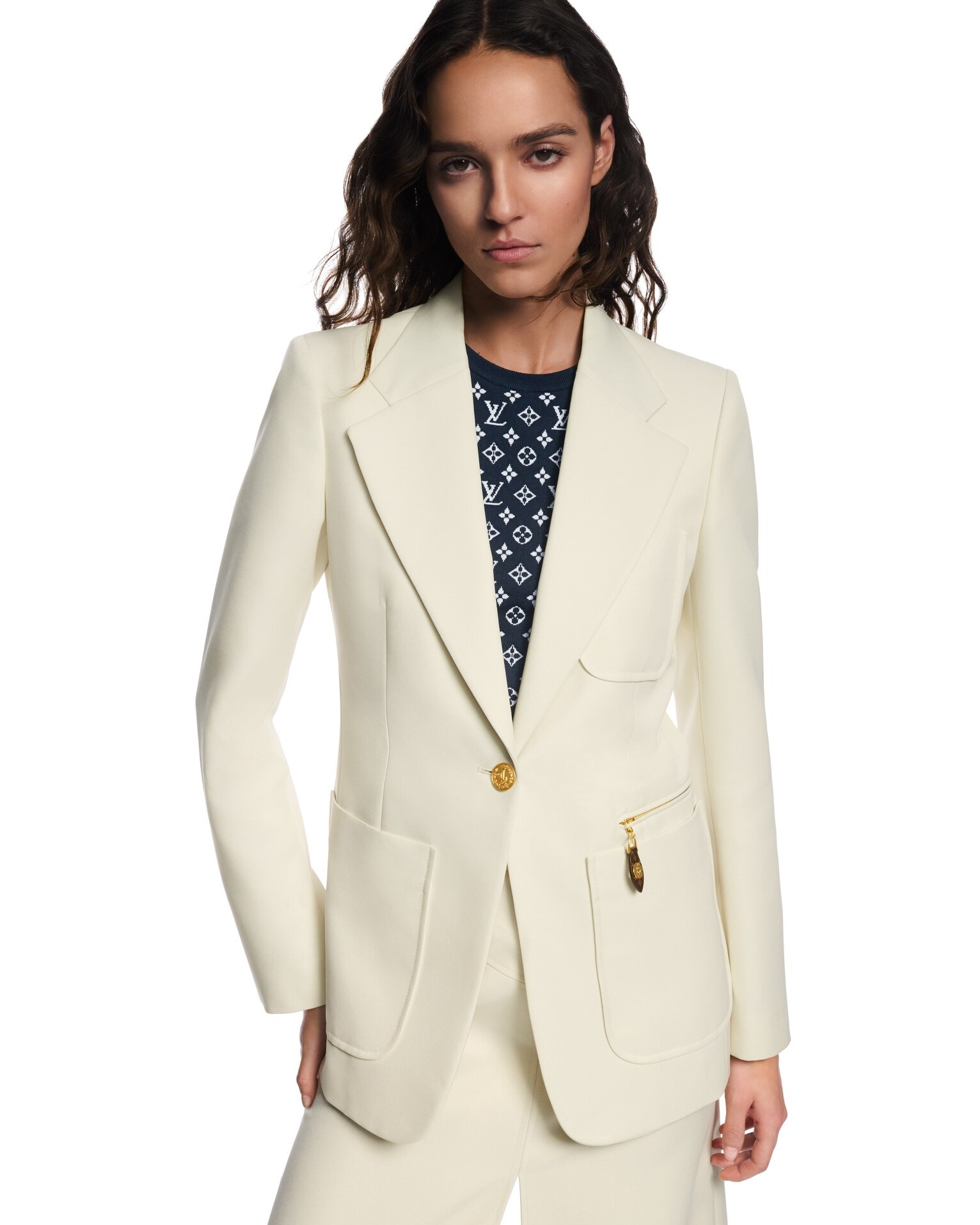 Áo khoác vest nữ LV Louis Vuitton Technical Gabardine Preppy Blazer 2