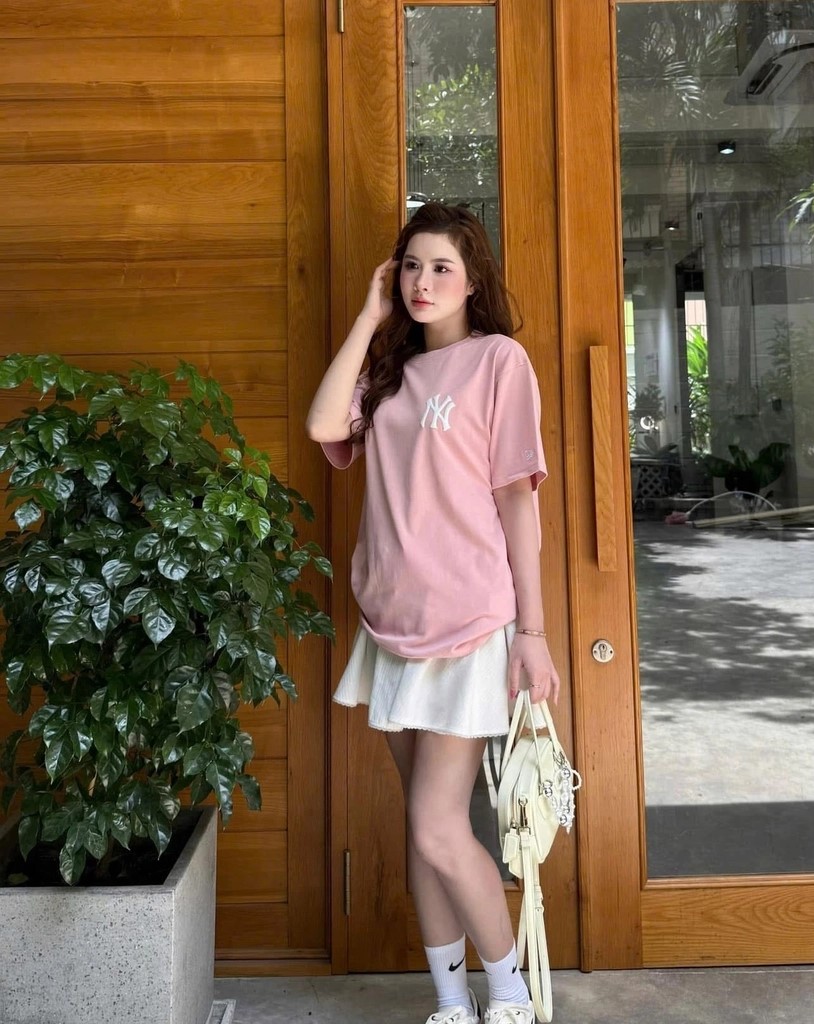 Áo thun nữ New Era New York Yankees Flowers T-shirt Pink 7