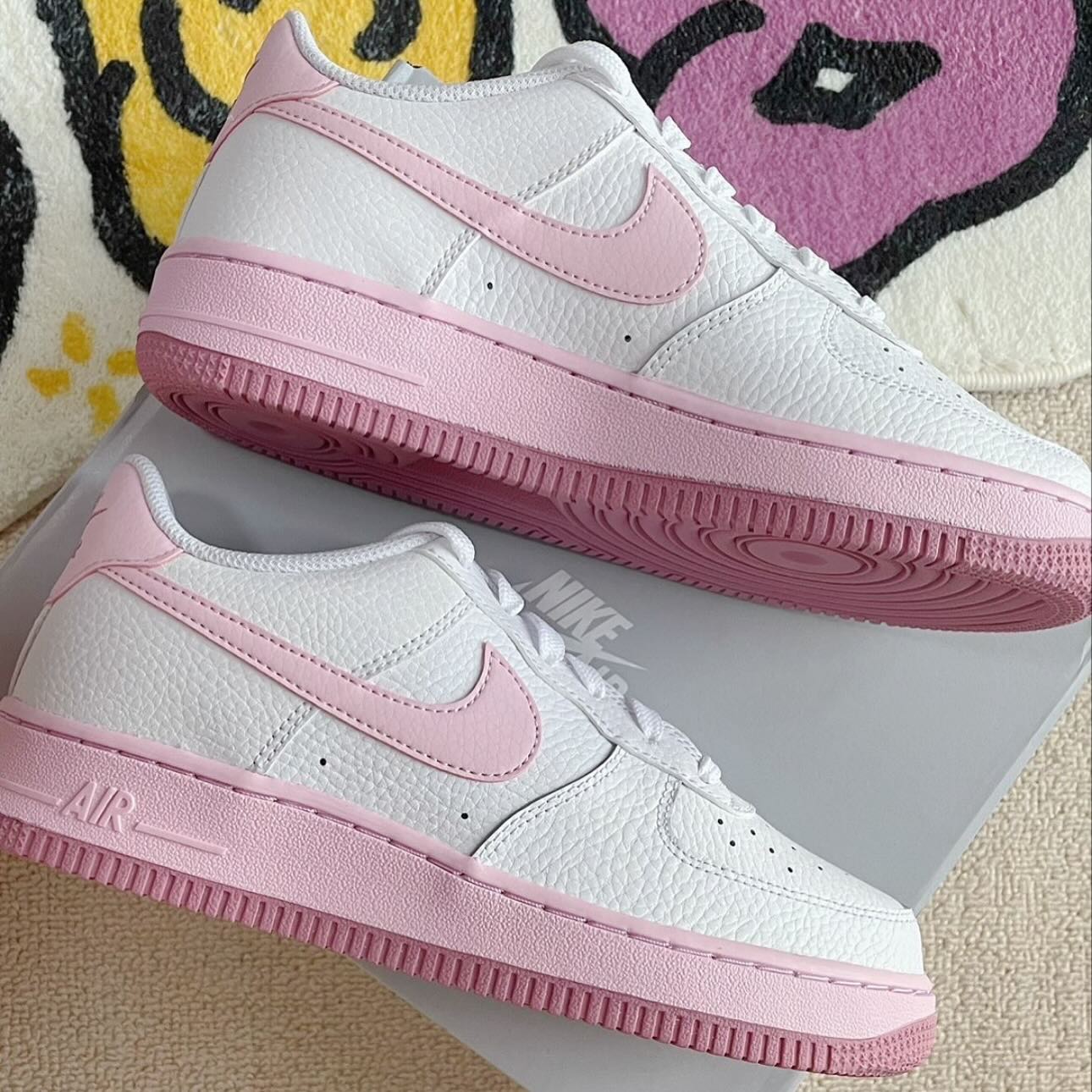 Giày thể thao Nike nữ Air Force 1 GS White Pink Foam CT3839-107 8