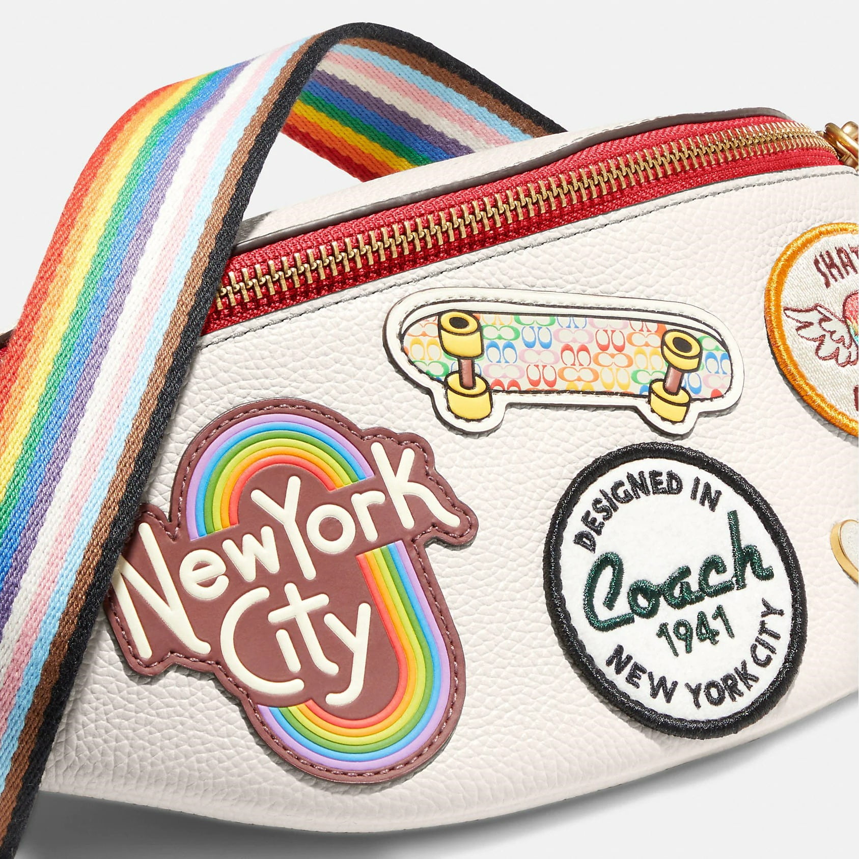 TÚI BAO TỬ UNISEX COACH NEW YORK CITY CHARTER BELT BAG 7 WITH PATCHES 12