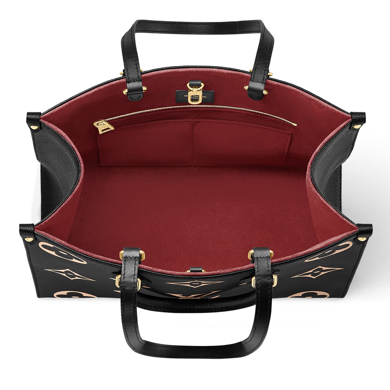 Túi xách Louis Vuitton Onthego MM Tote Bag Bicolor Monogram Empreinte Leather Black M45495 4