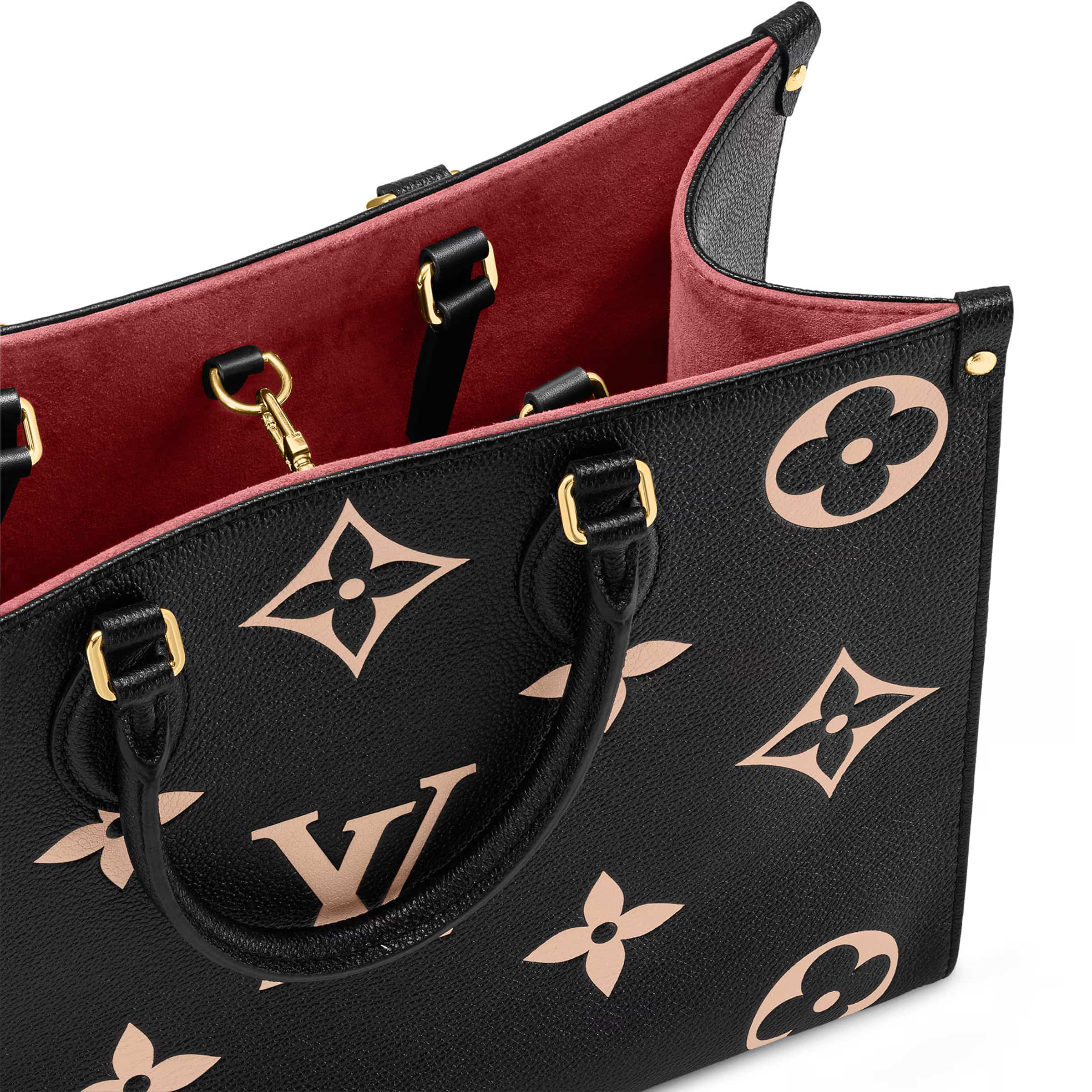 Túi xách Louis Vuitton Onthego MM Tote Bag Bicolor Monogram Empreinte Leather Black M45495 5