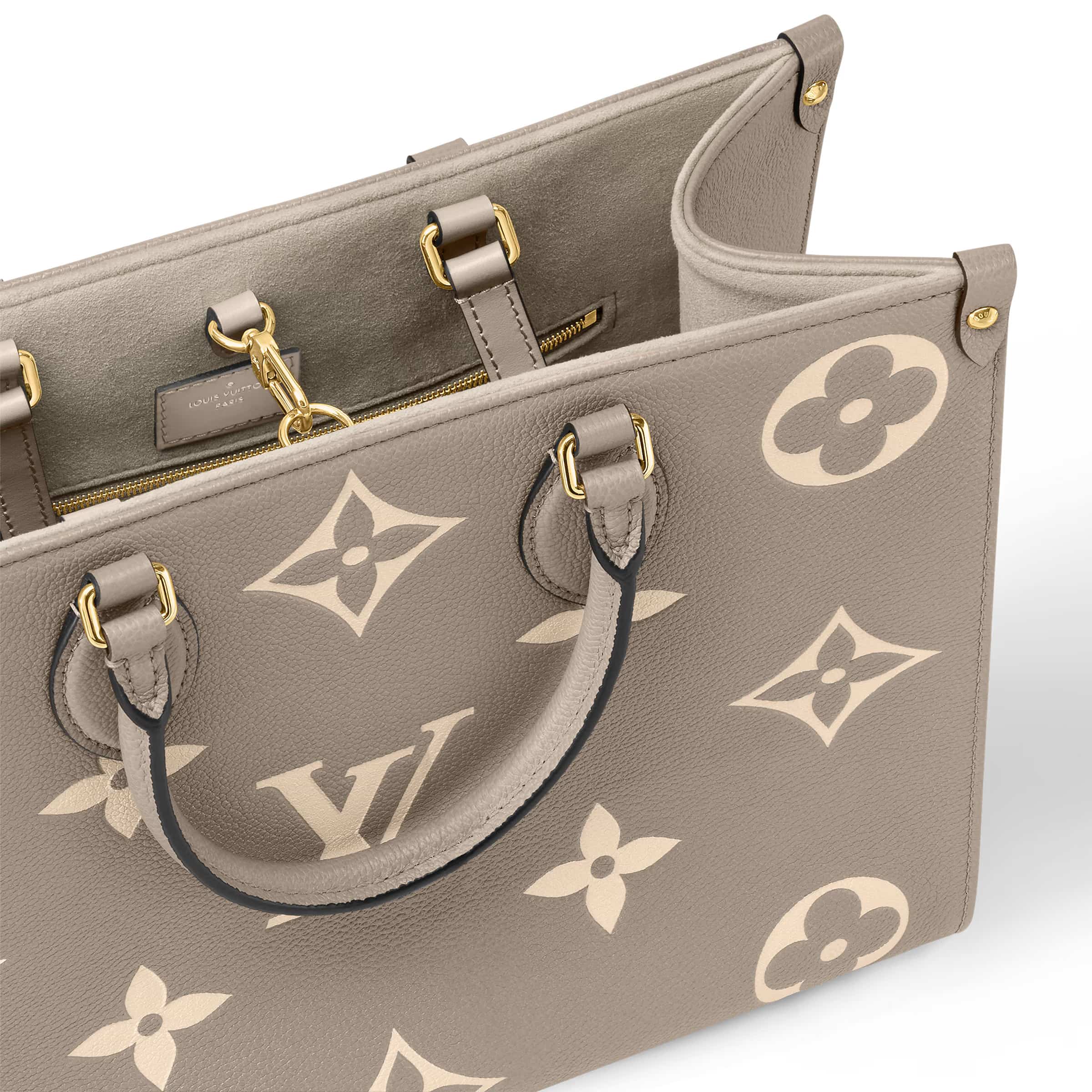 Túi xách Louis Vuitton Onthego MM Tote Bag Bicolor Monogram Empreinte Leather Tourterelle Grey M45494 3