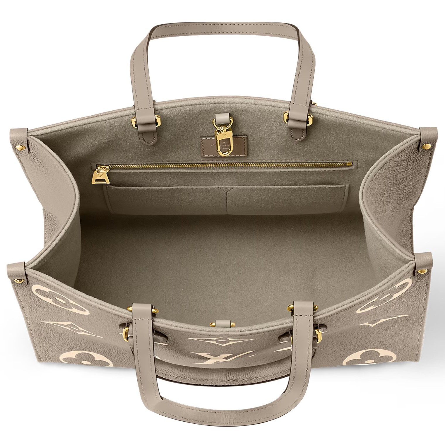 Túi xách Louis Vuitton Onthego MM Tote Bag Bicolor Monogram Empreinte Leather Tourterelle Grey M45494 8