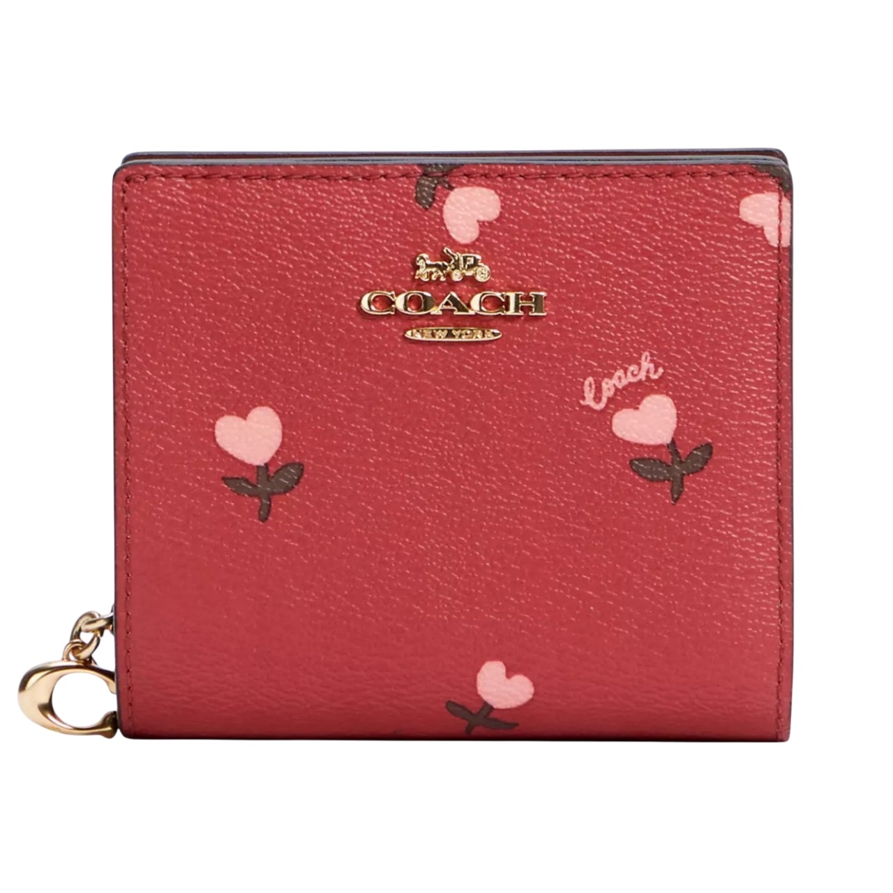 Ví nữ Coach ngắn Snap Wallet With Heart Floral Print C2868 2