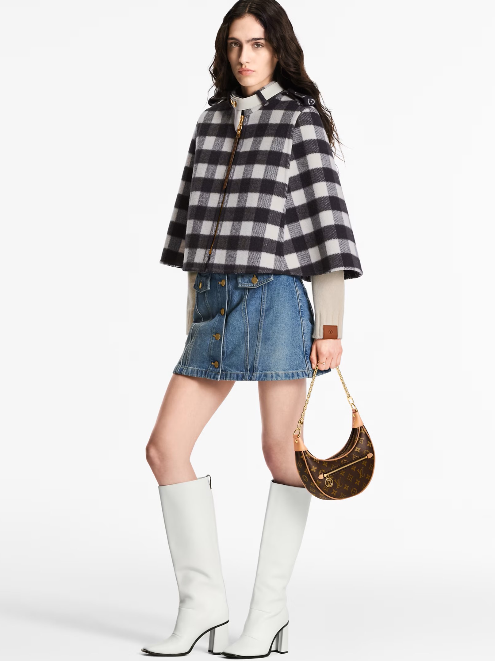 Túi đeo vai LV Nữ Louis Vuitton Loop Monogram Canvas M81098 Màu Nâu 16