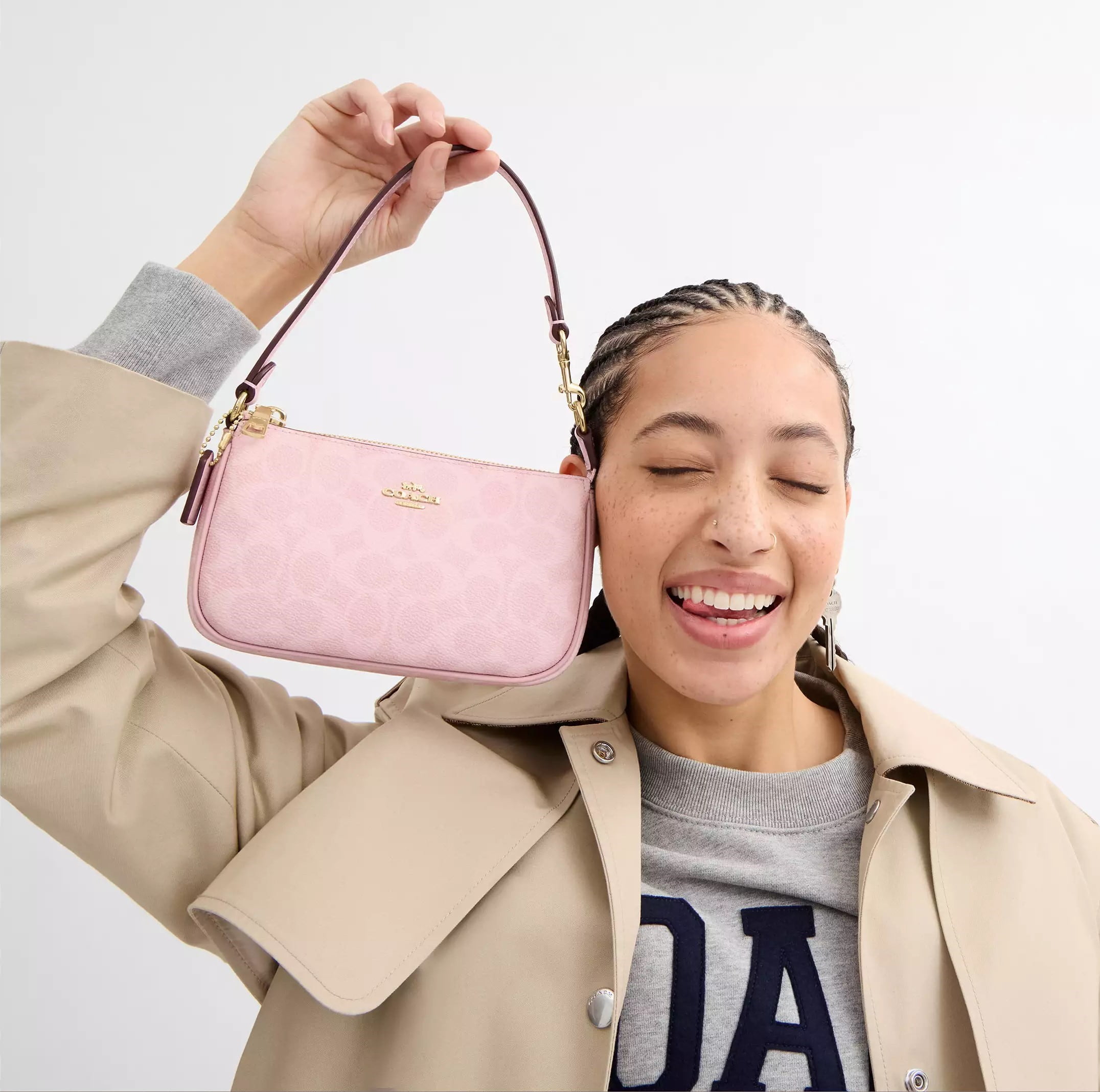 Túi nữ hồng Kẹp nách Coach Nolita 19 In Signature Canvas Powder Pink CW426 7