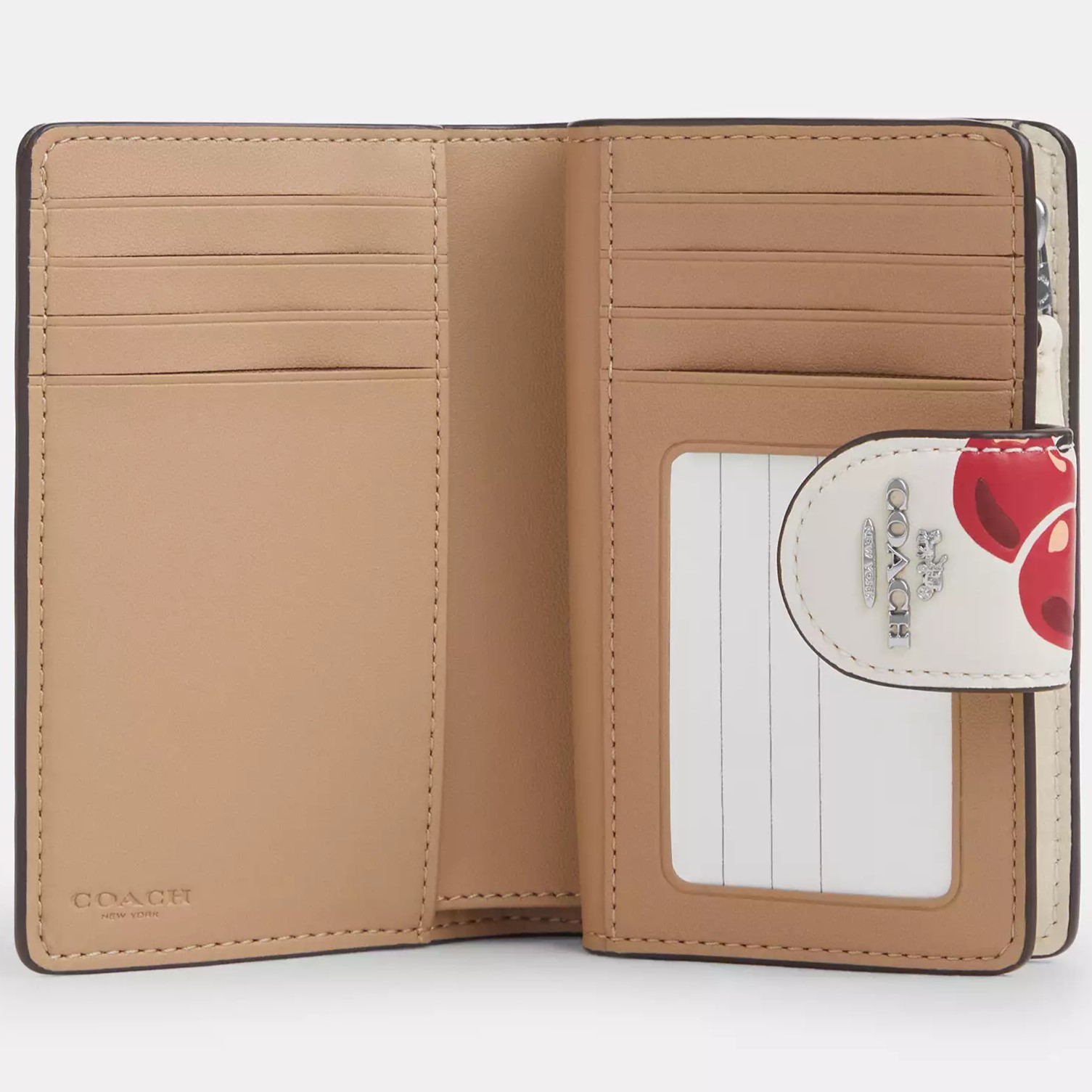 Ví Coach trắng nữ Medium Corner Zip Wallet With Cherry Print CZ762 2