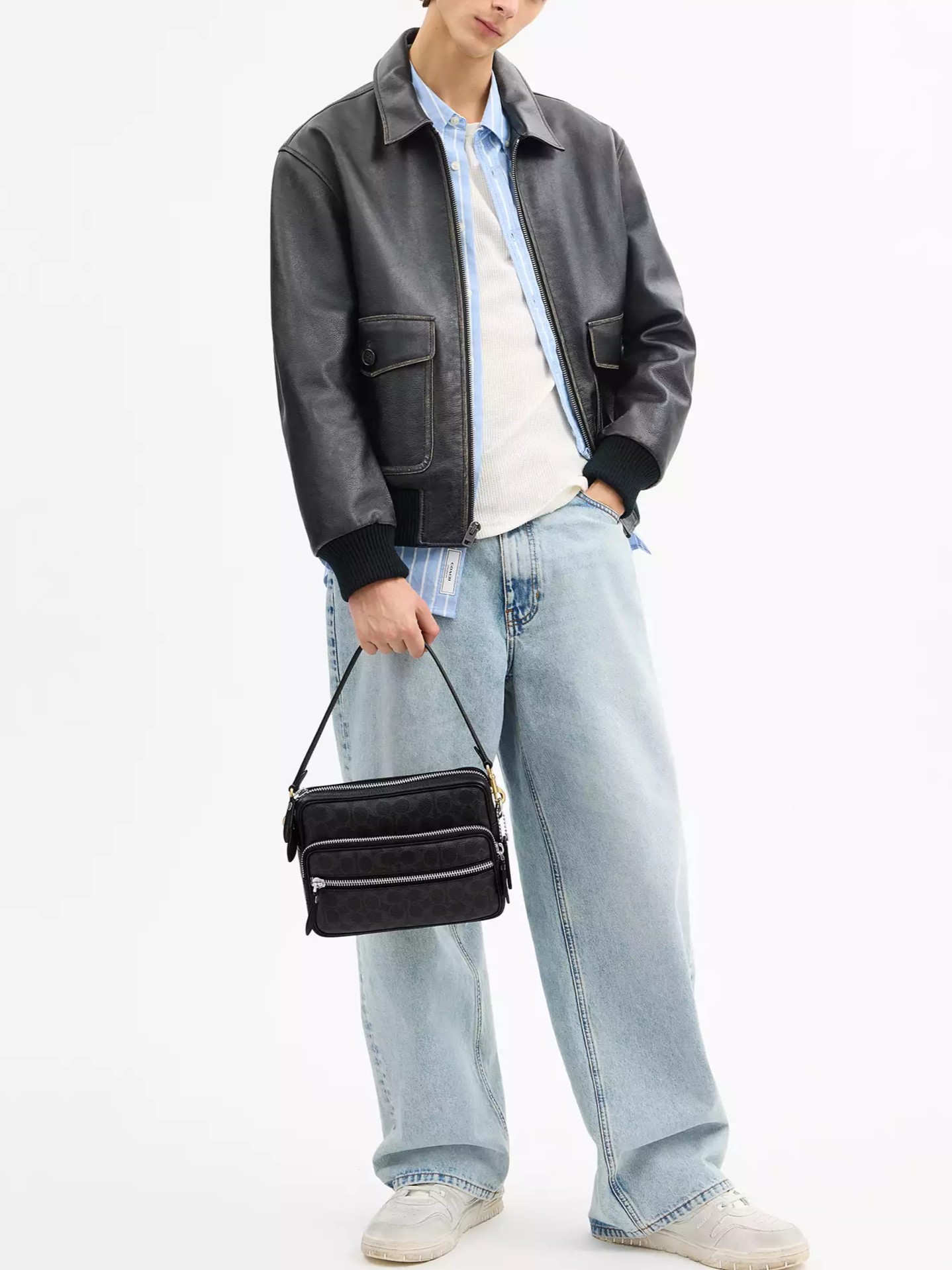 Túi đeo chéo Coach Dakota Crossbody Bag In Signature Canvas Black CDS85 3