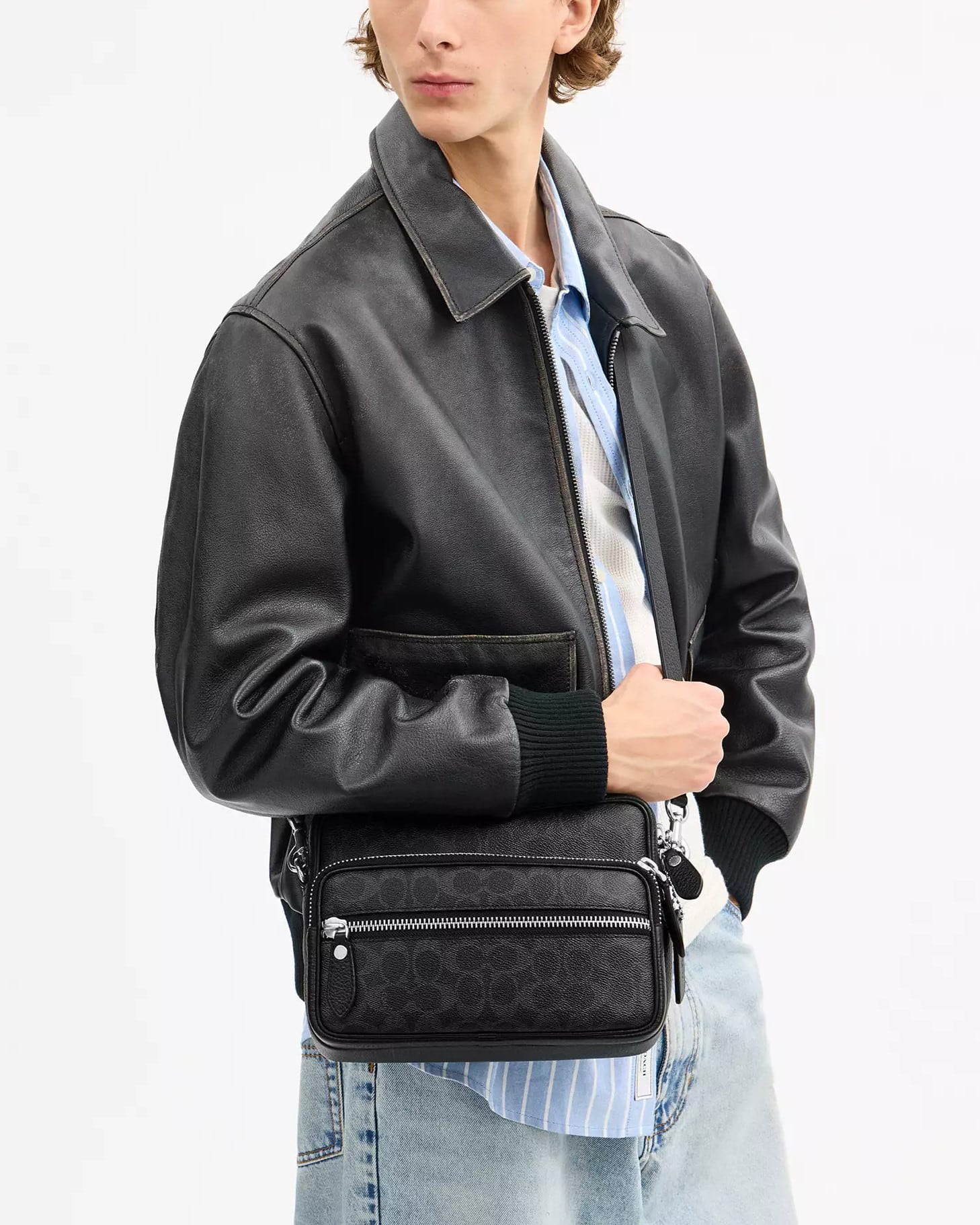 Túi đeo chéo Coach Dakota Crossbody Bag In Signature Canvas Black CDS85 6