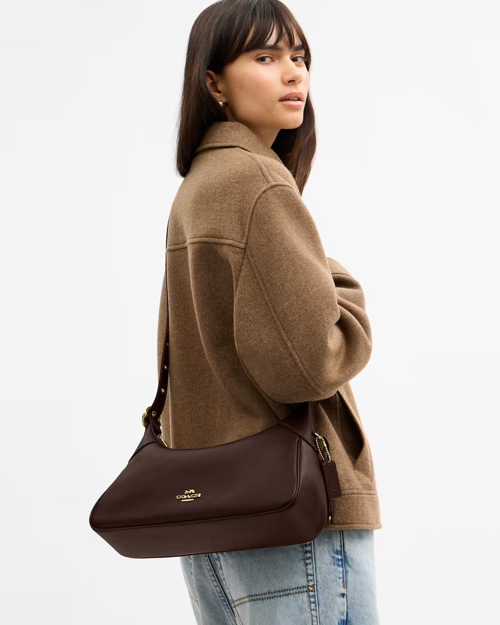Túi đeo nữ Coach Ella Small Shoulder Bag Espresso CDV35 5