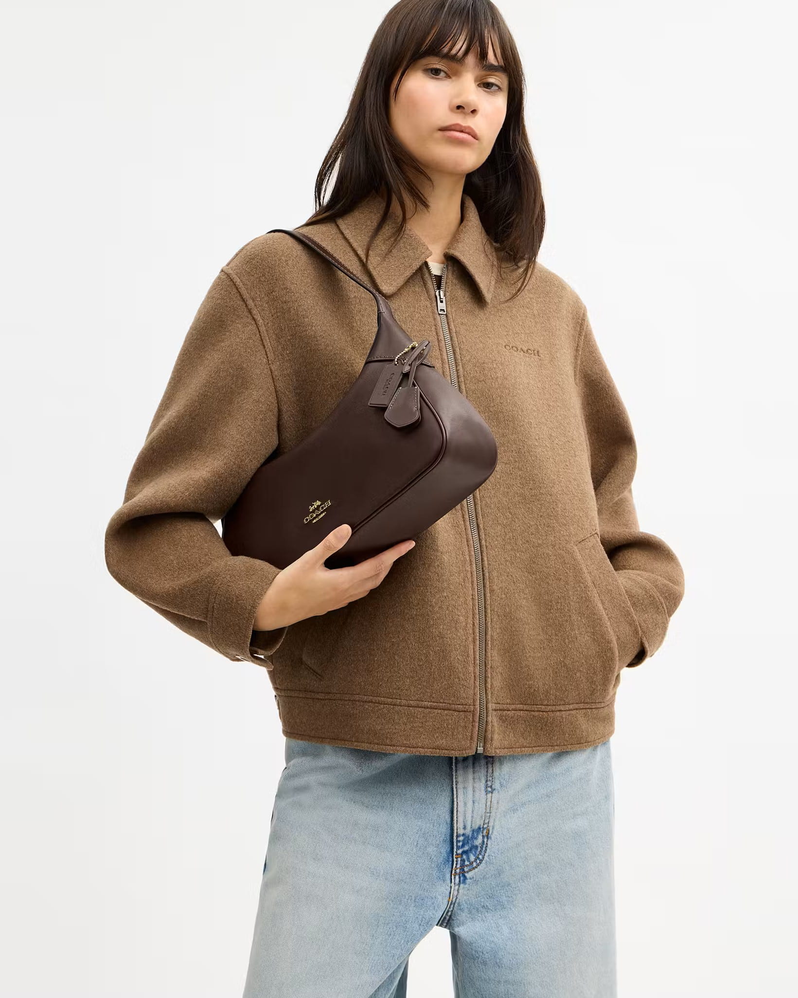 Túi đeo nữ Coach Ella Small Shoulder Bag Espresso CDV35 6
