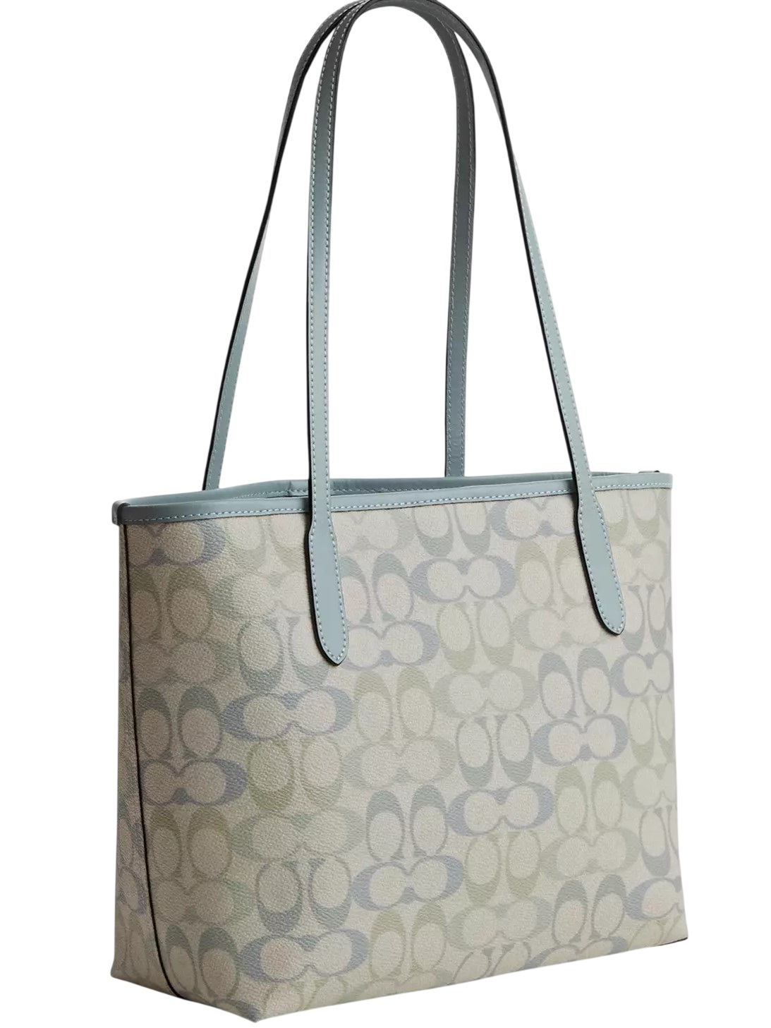 Túi xách Coach Medium City Tote Bag Pretty Signature Canvas Choke Blue CDZ09 2