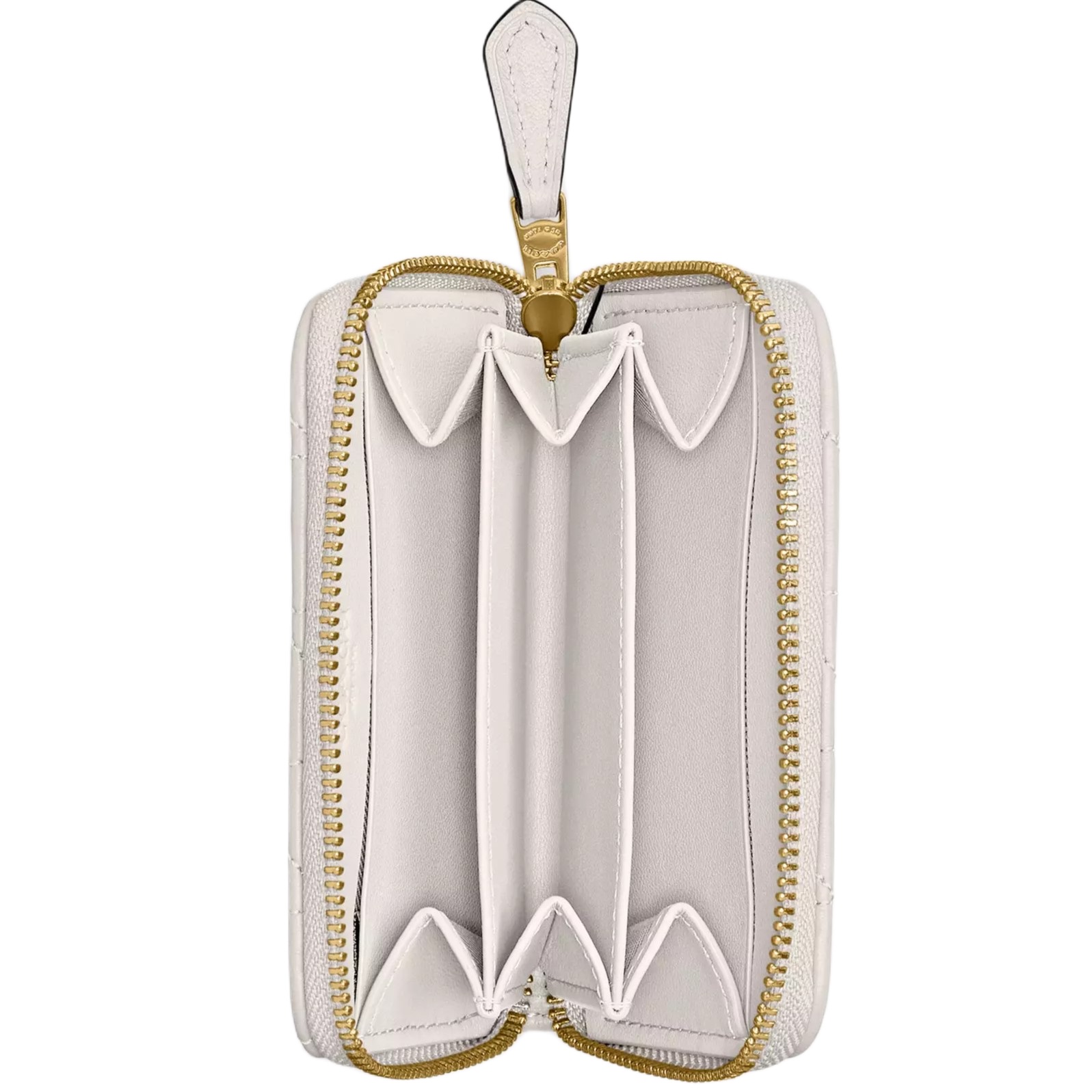 Ví cầm tay Coach ngắn gập Essential Small Zip Around Card Case With Pillow Quilting Brass Chalk CM505 2