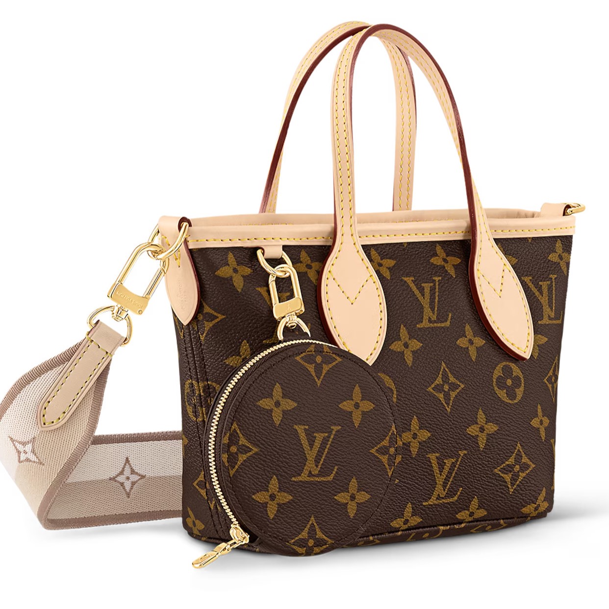 TÚI XÁCH NỮ ĐEO CHÉO LOUIS VUITTON NEVERFULL BB MONOGRAM CANVAS BEIGE M46705 5