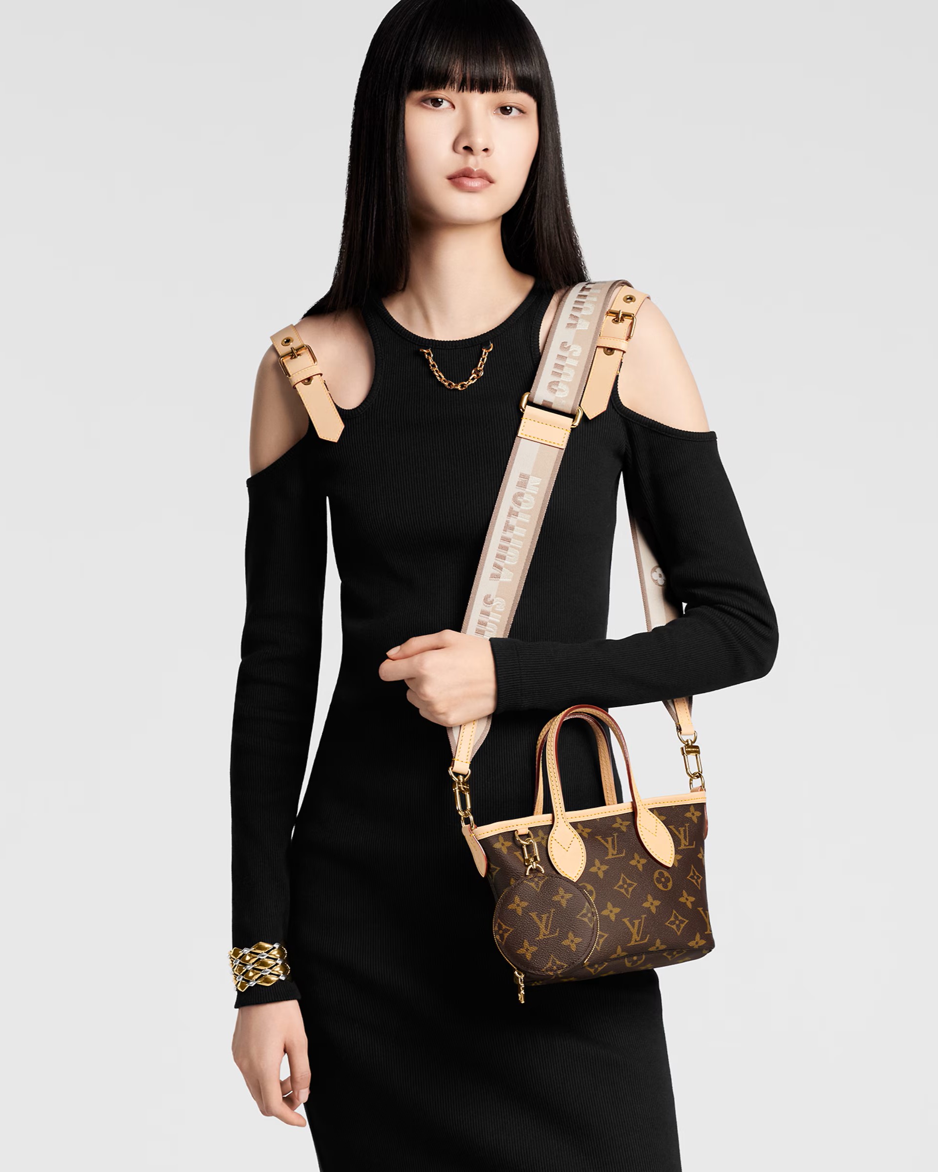 TÚI XÁCH NỮ ĐEO CHÉO LOUIS VUITTON NEVERFULL BB MONOGRAM CANVAS BEIGE M46705 6