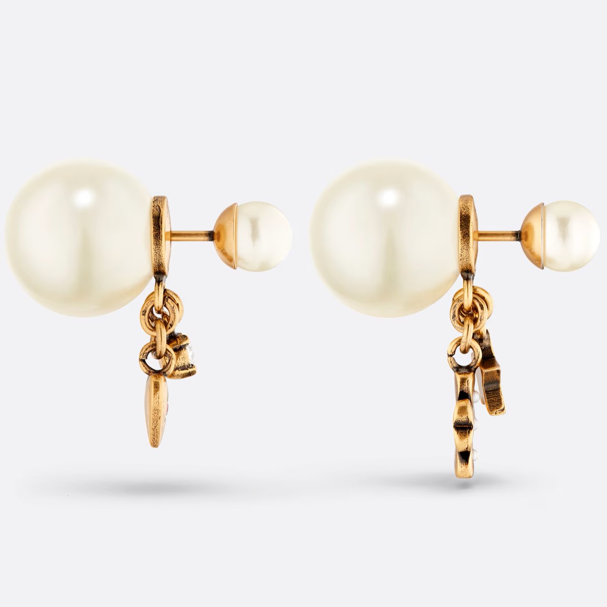 BÔNG TAI DIOR TRIBALES EARRINGS WITH WHITE RESIN PEARLS AND MULTICOLOR CRYSTALS 3