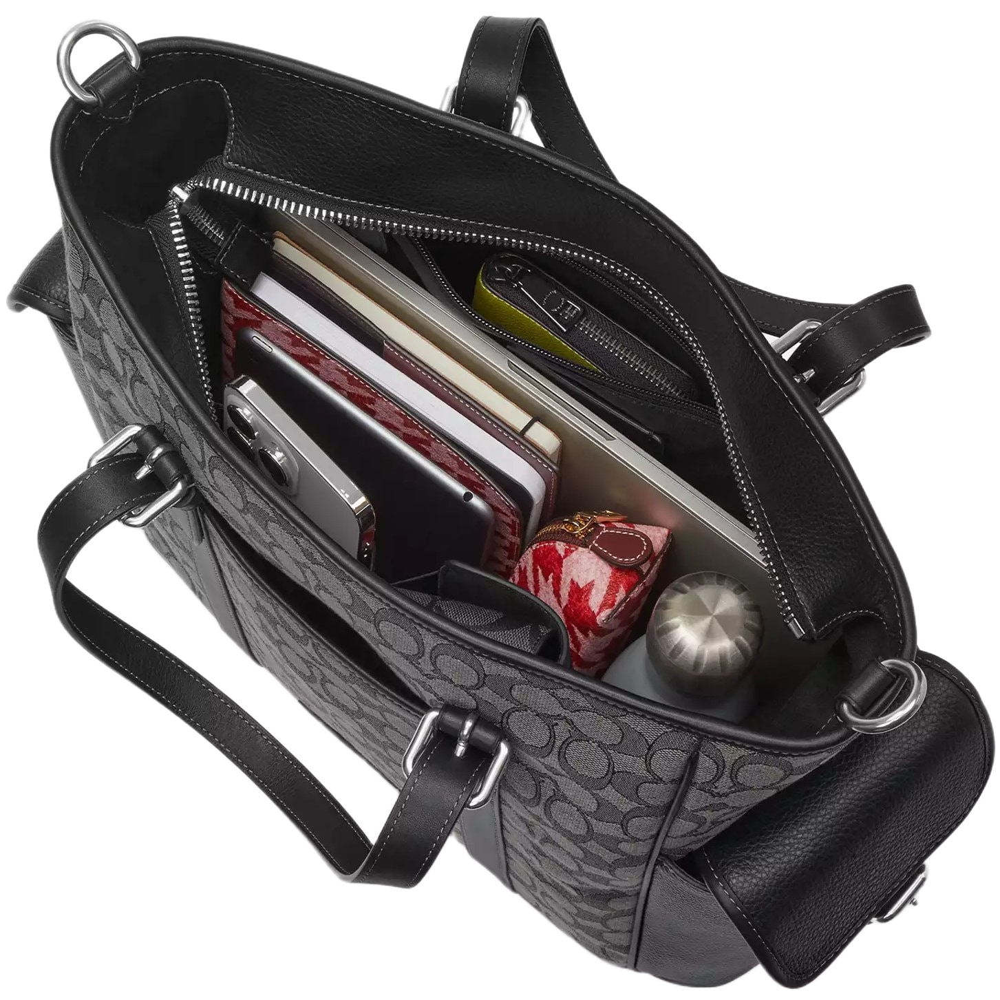Túi xách Coach Sprint Tote In Signature Jacquard Charcoal Black CR325 2