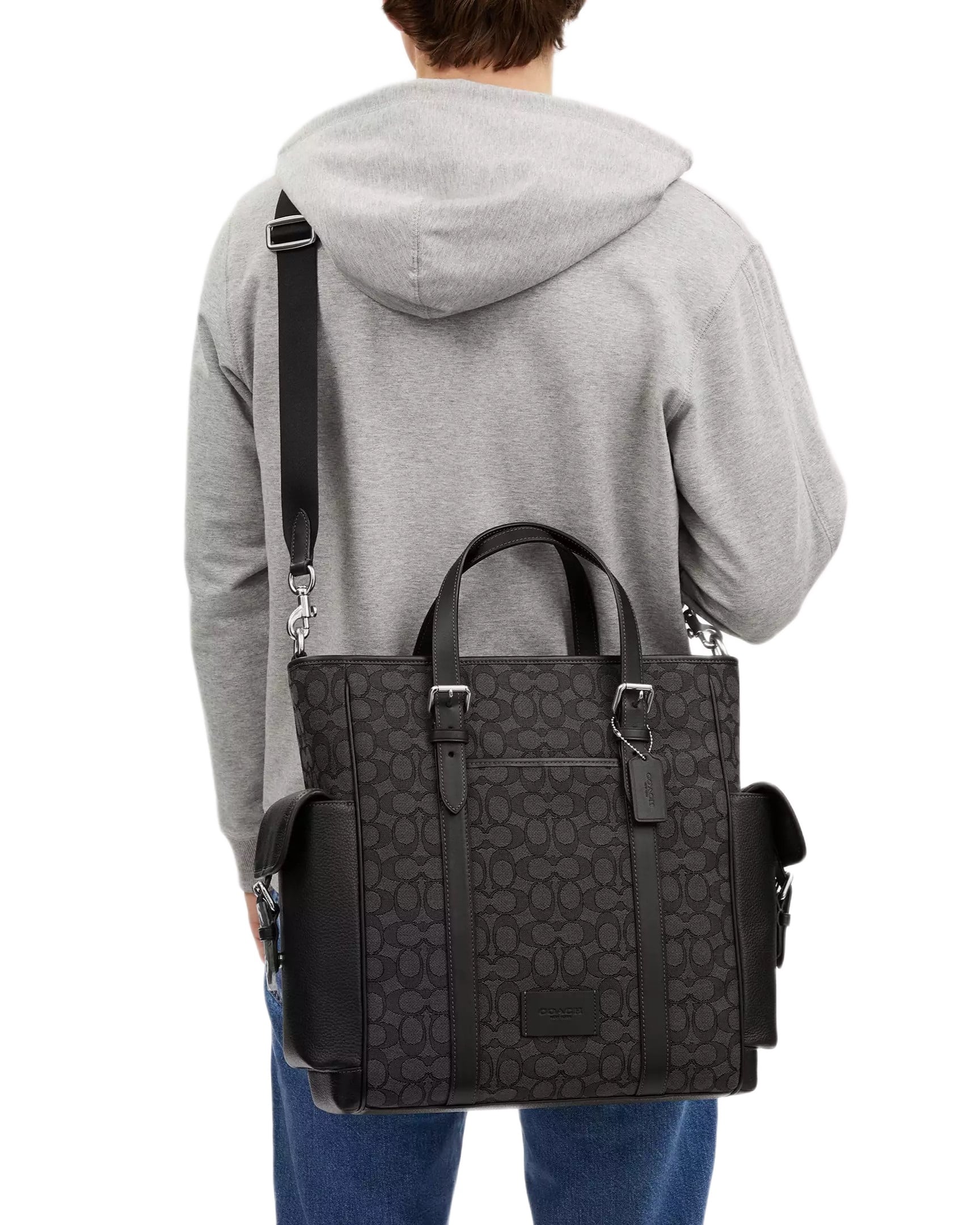 Túi xách Coach Sprint Tote In Signature Jacquard Charcoal Black CR325 4