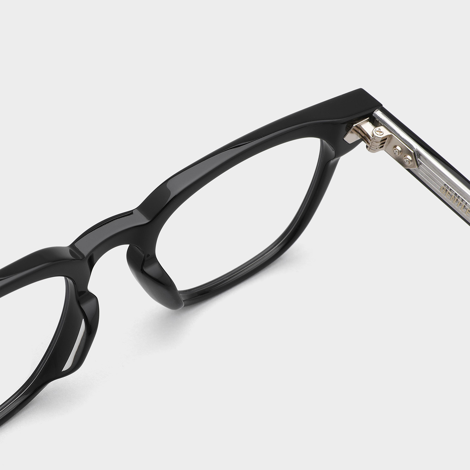 Mắt kính giả cận Gentle Monster Kubo 01 Square Glasses in Black Acetate Frame Clear Lenses 11