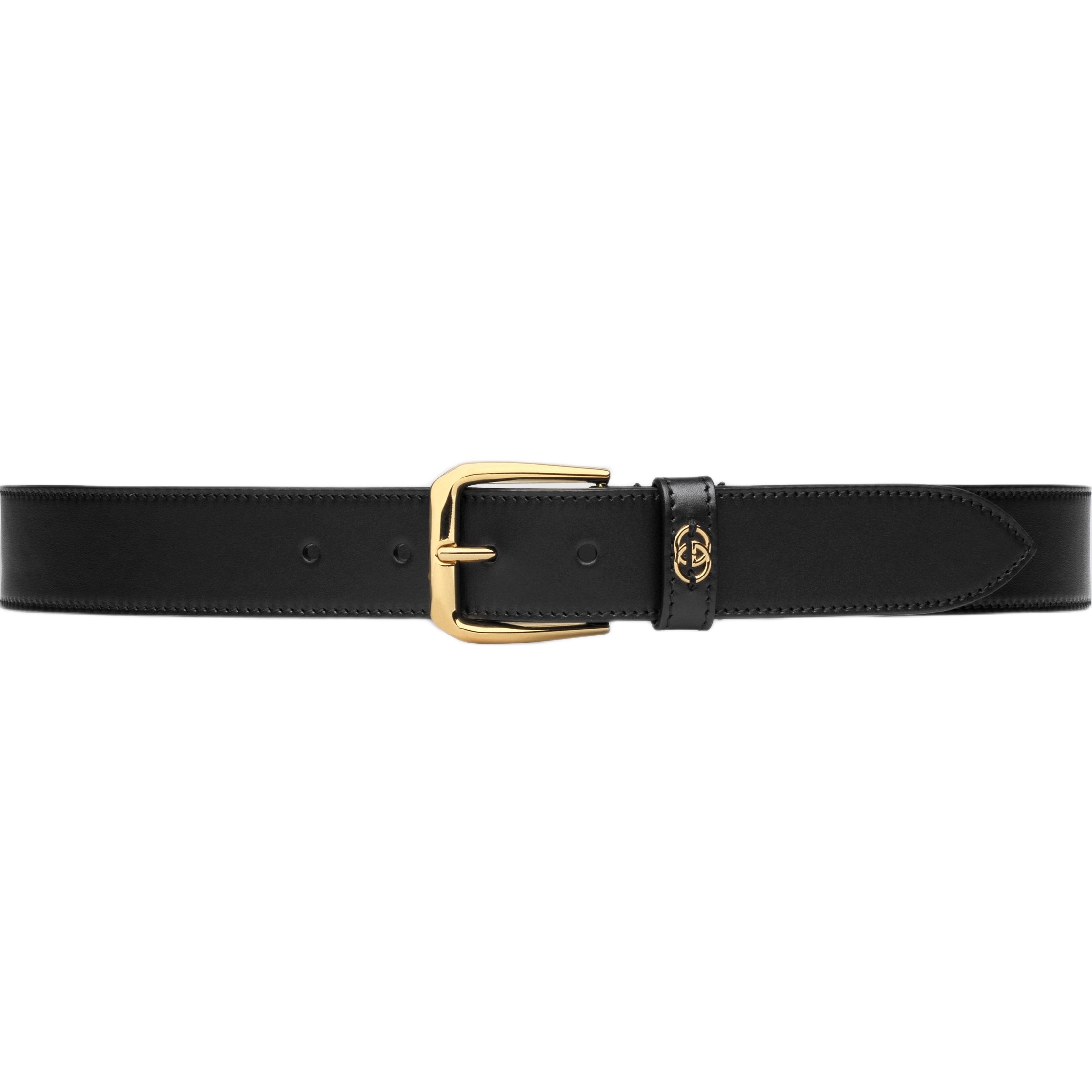 Dây nịt Nam Gucci Belt With Square Buckle And Interlocking G Detail 1