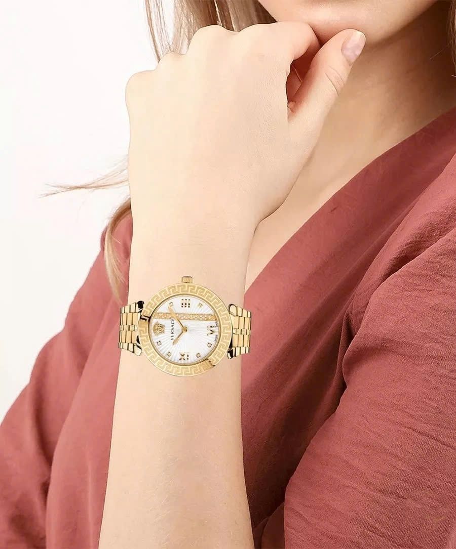 Đồng hồ đeo tay nữ Versace Greca Icon Stainless Steel Luxury Analogue Quartz Watch Vez600621 6